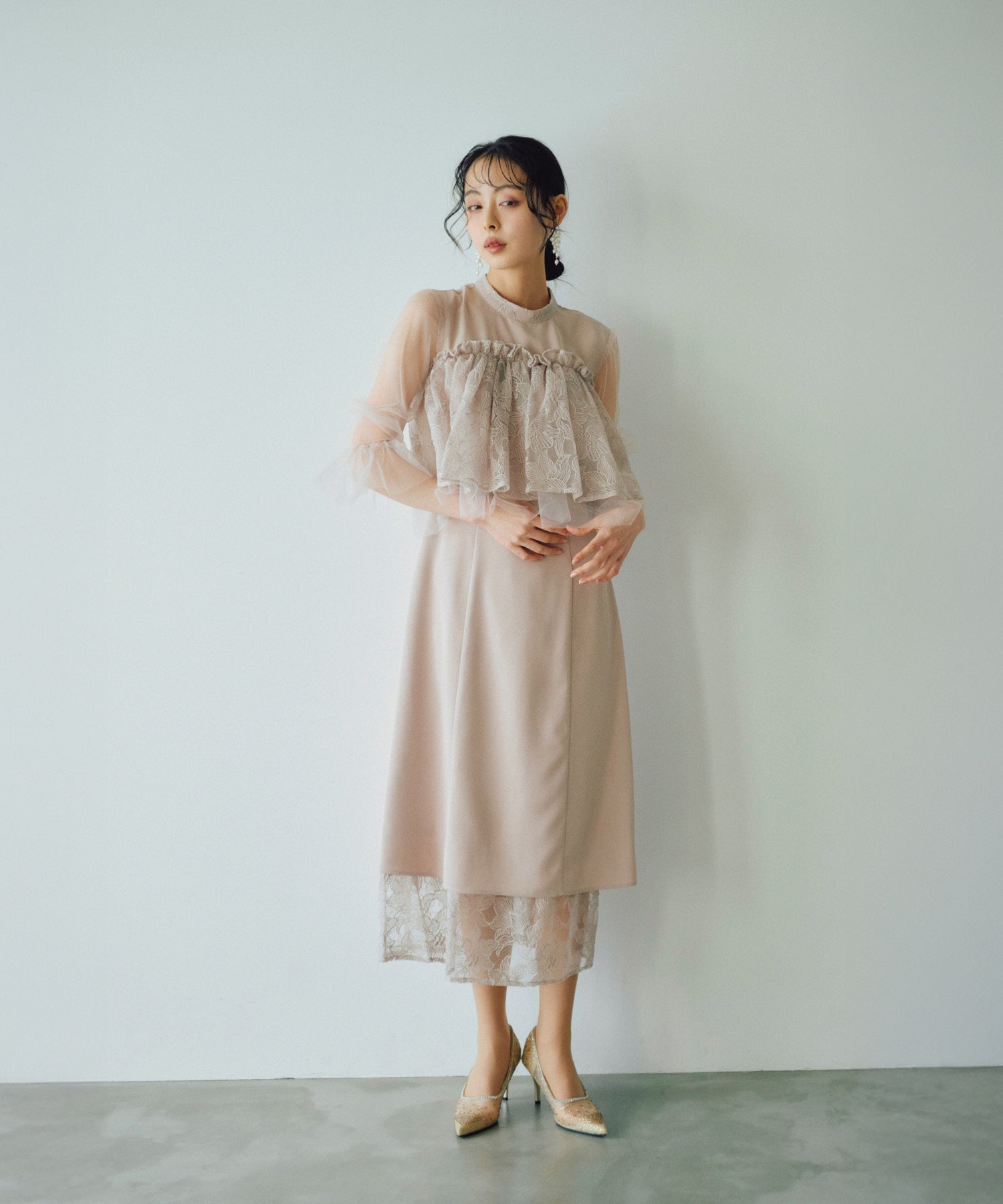 グレージュ/165cm/Mサイズ着用
