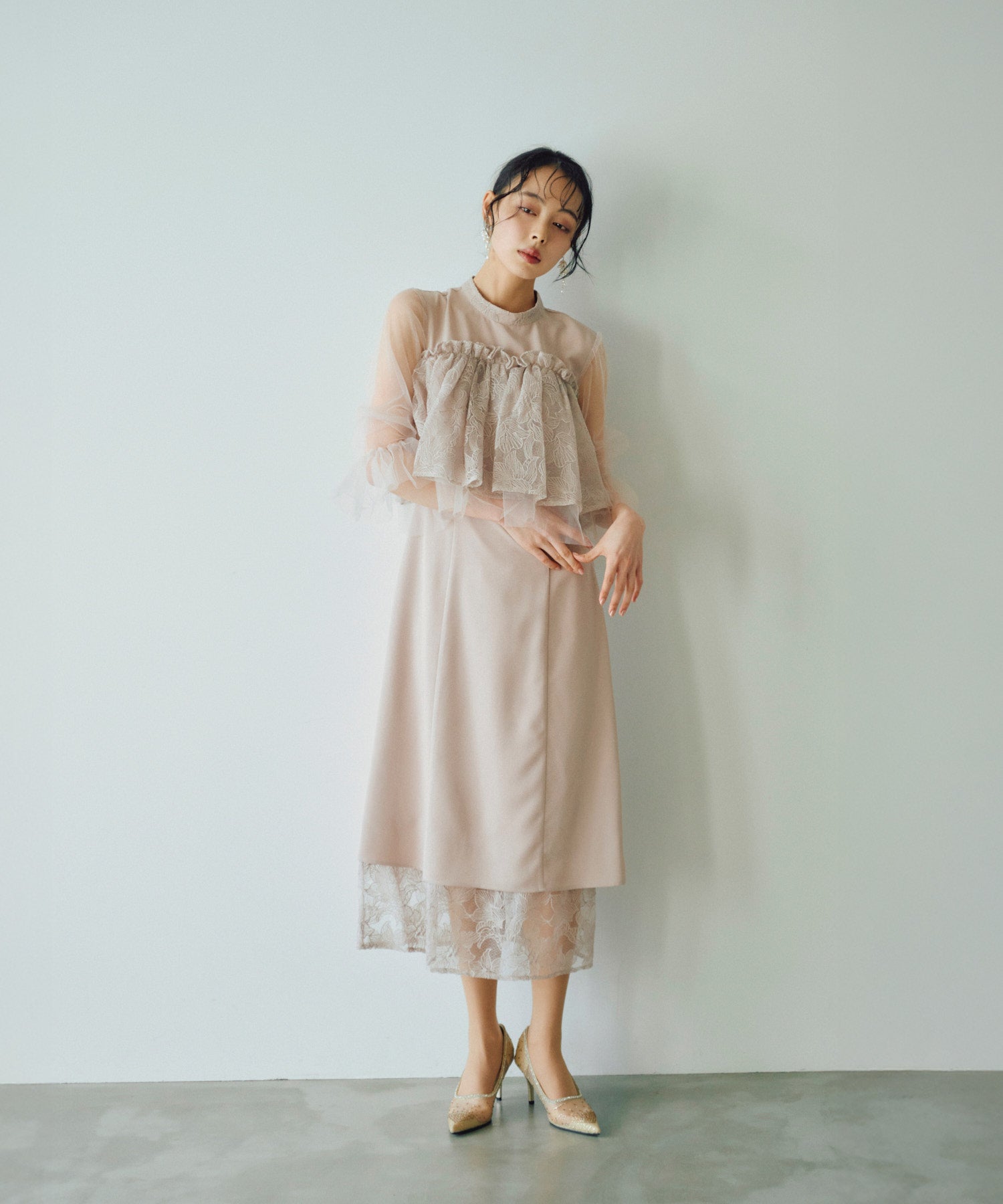 グレージュ/165cm/Mサイズ着用