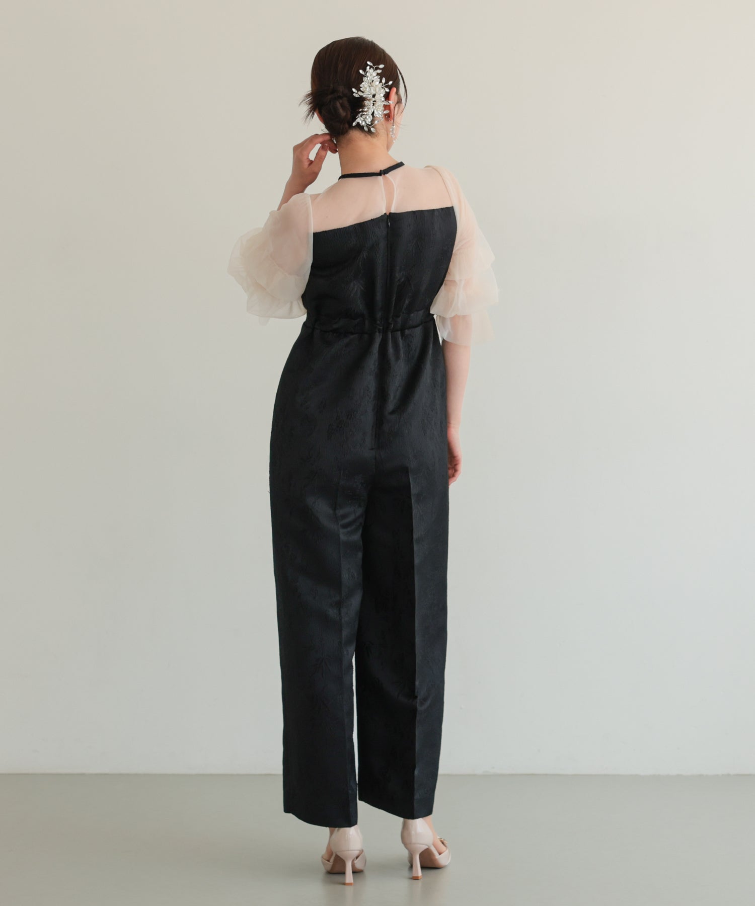 ブラック×ベージュ/163cm/Mサイズ着用