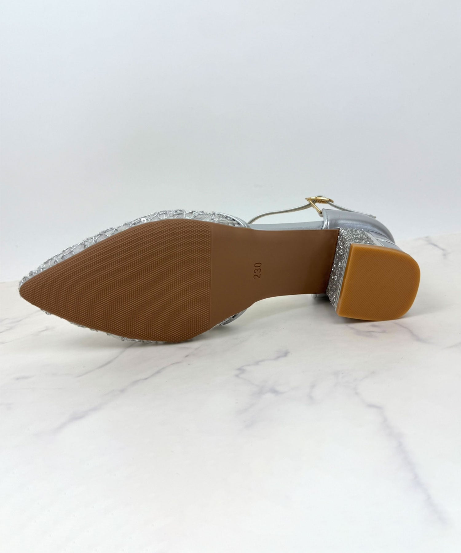 スパングルコール刺繍パンプス/3431