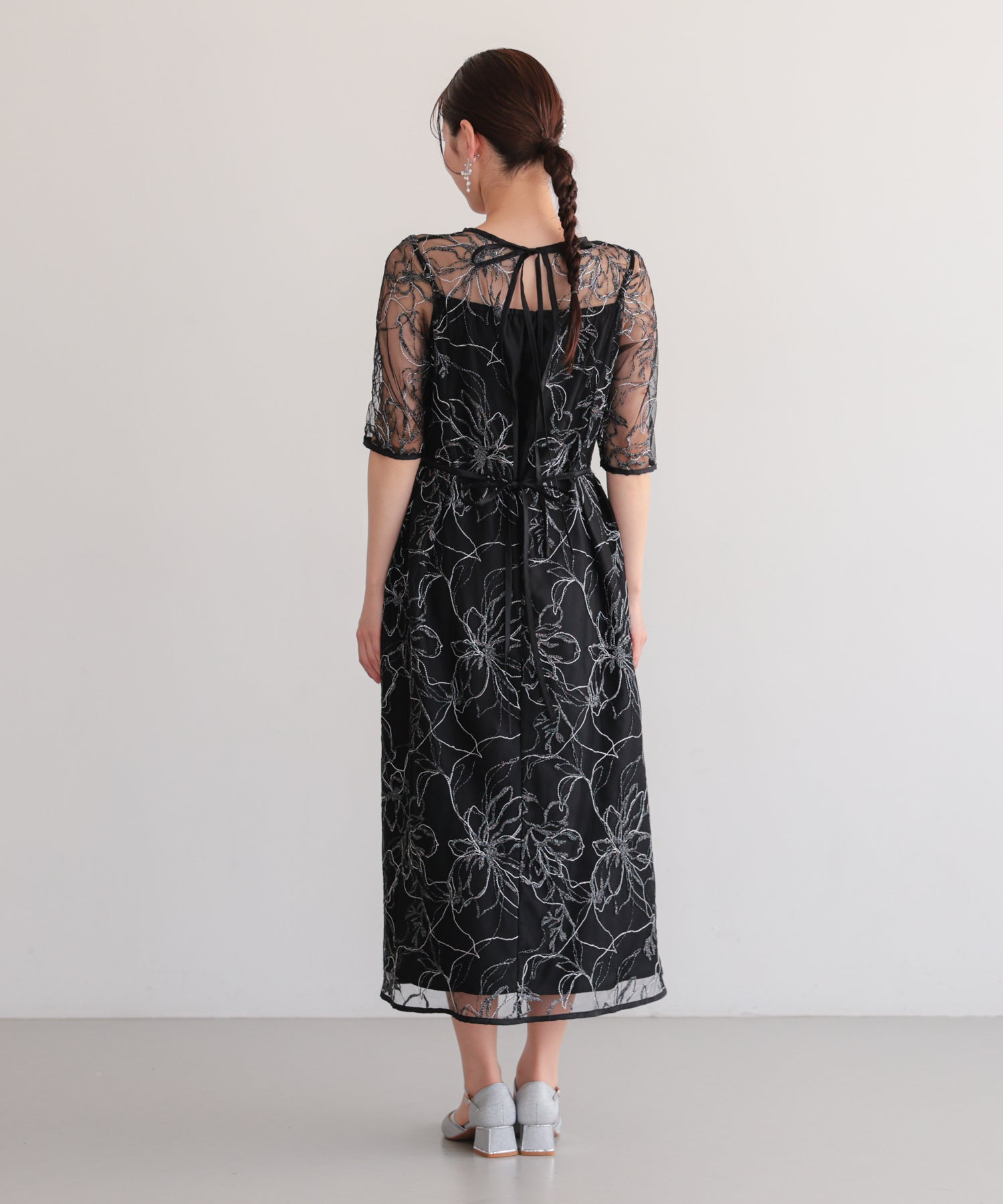 花柄刺繍フレアドレス/22326290