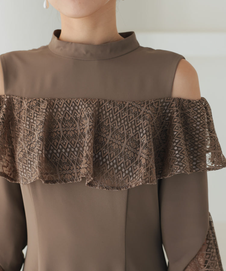 【SALE】スリーブスリットマーメイドドレス/22324245