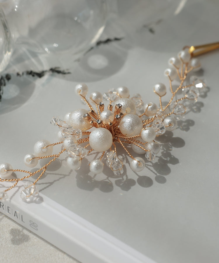 花デザインコットンパールヘッドドレス/RT55001
