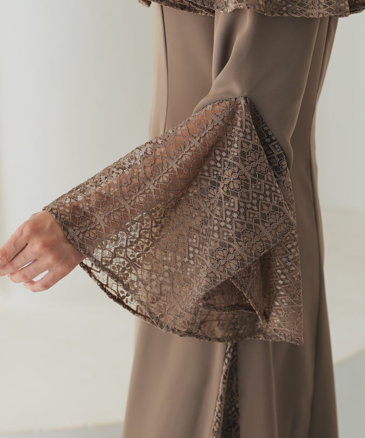 【SALE】スリーブスリットマーメイドドレス/22324245