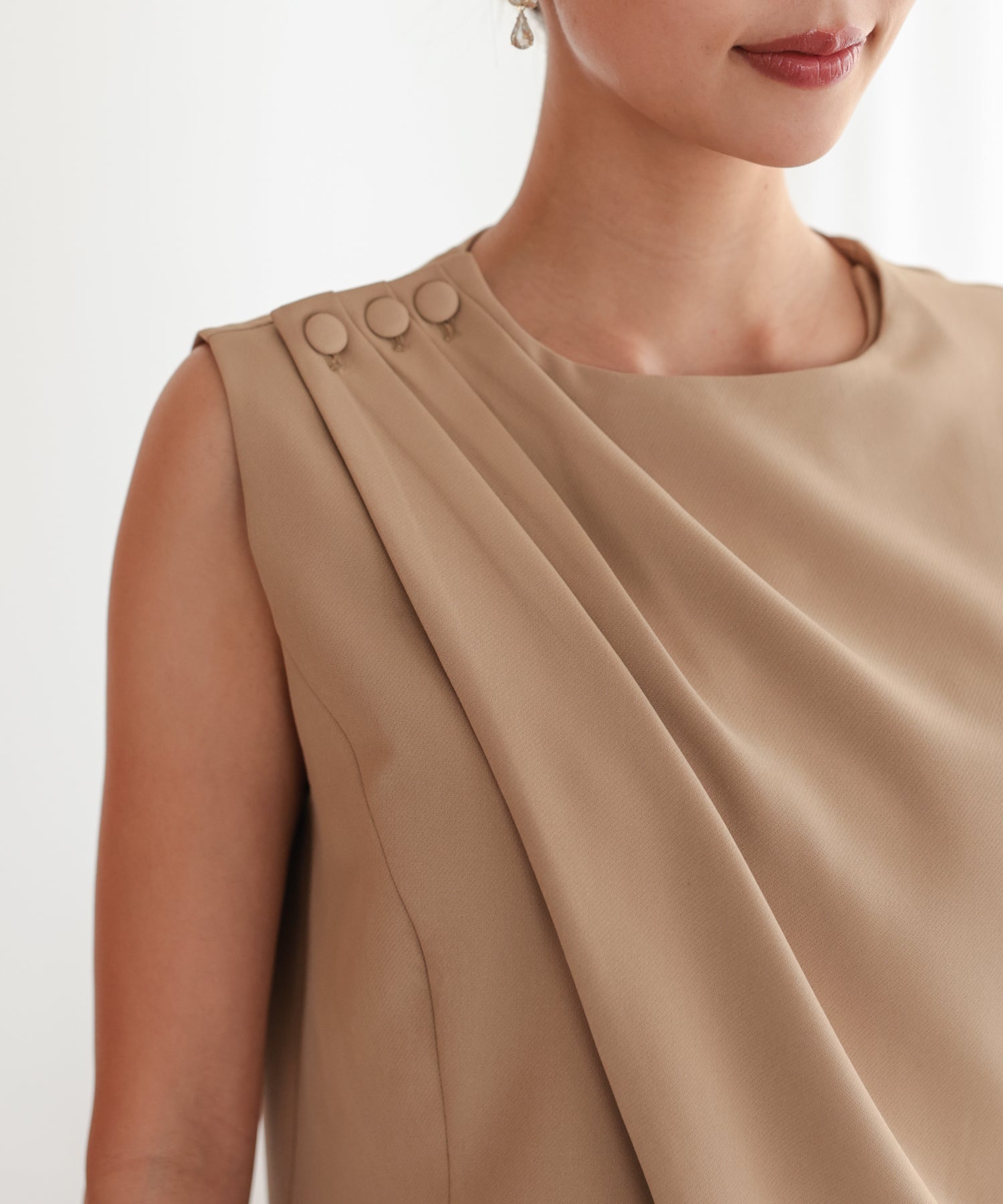 アシンメトリードレープパンツセットアップスーツ/22125609