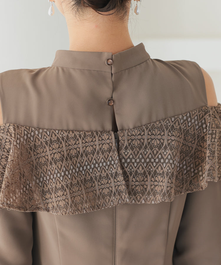 【SALE】スリーブスリットマーメイドドレス/22324245