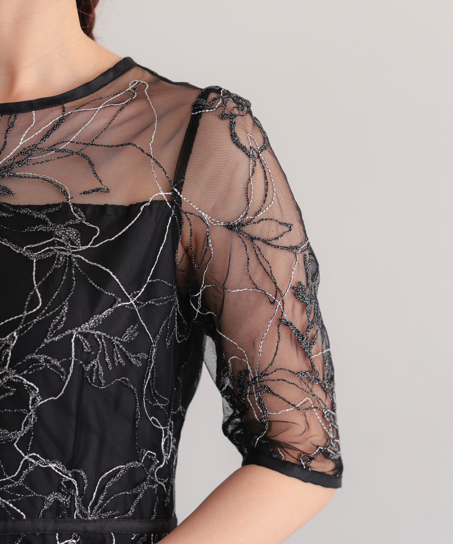 花柄刺繍フレアドレス/22326290