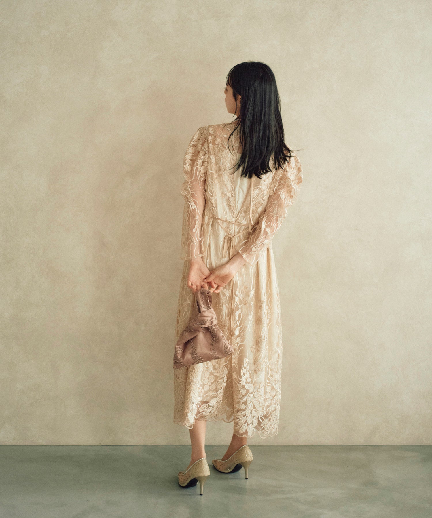 ベージュ/165cm/Mサイズ着用