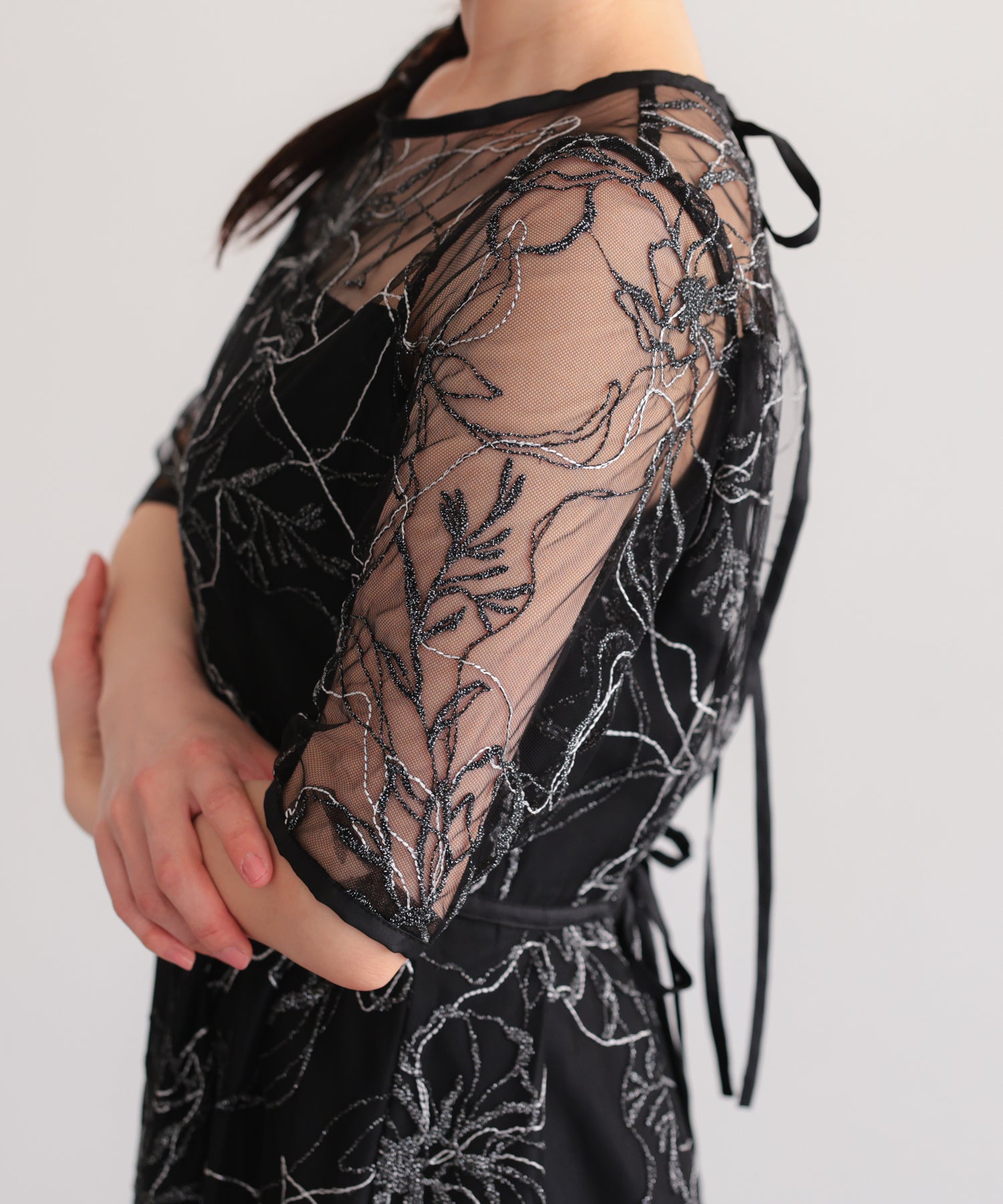 花柄刺繍フレアドレス/22326290