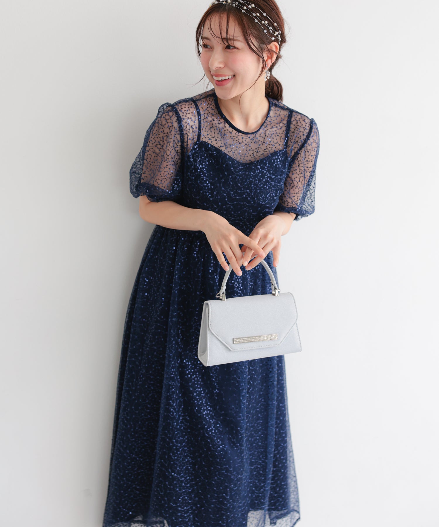 ビジューライン2WAYパーティバッグ/5075