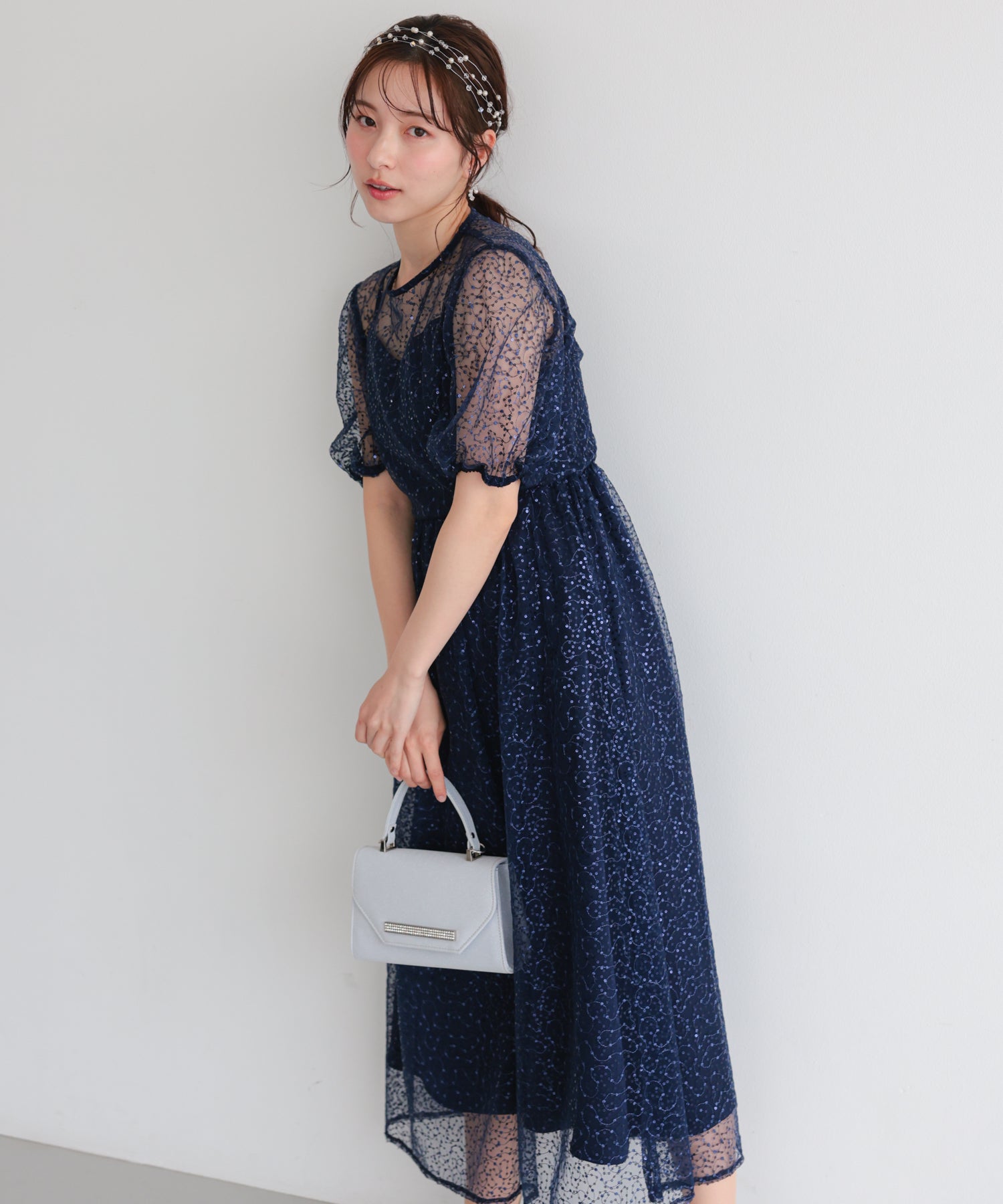 ビジューライン2WAYパーティバッグ/5075