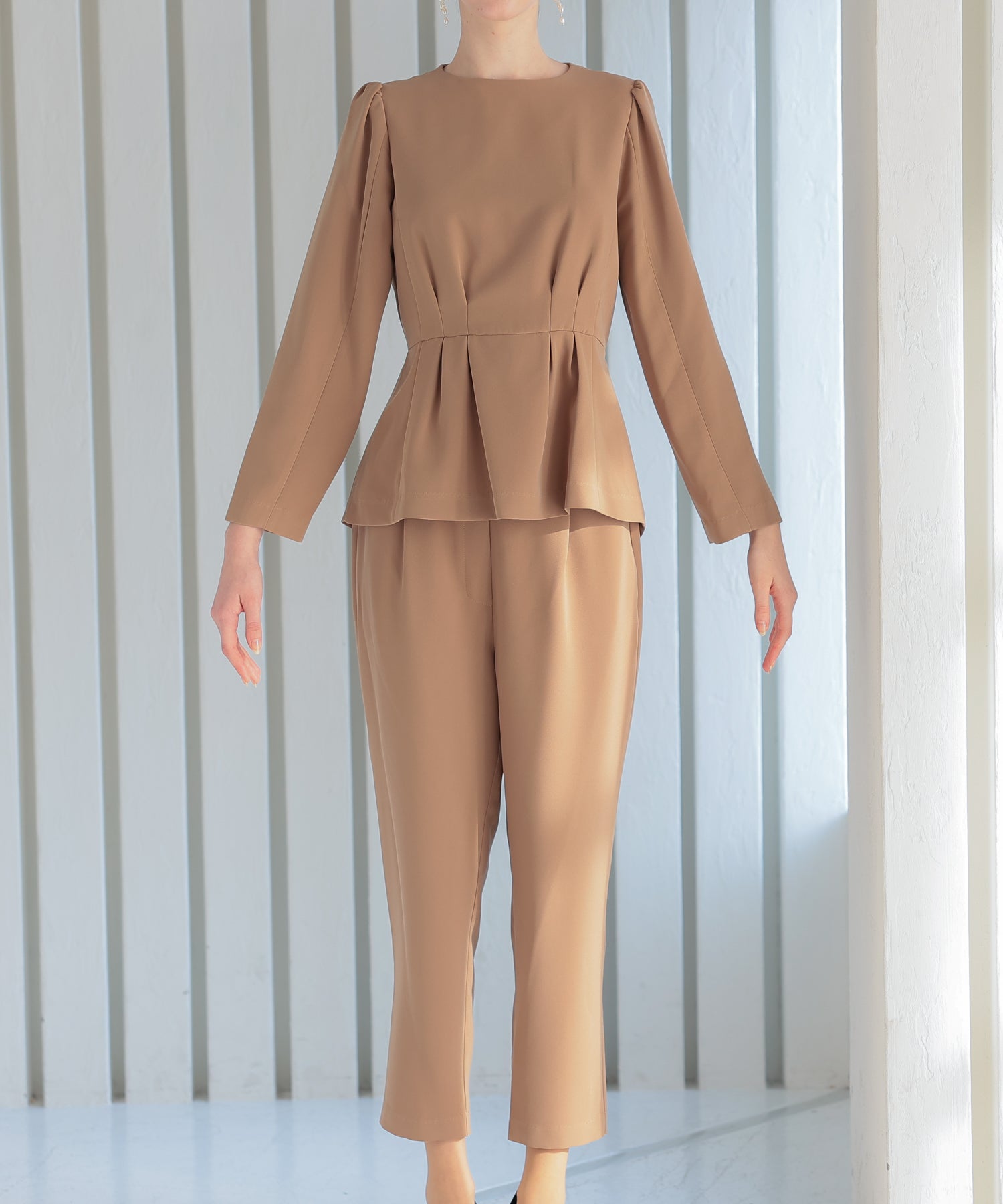 【SALE】ペプラムブラウスパンツスーツ/123529