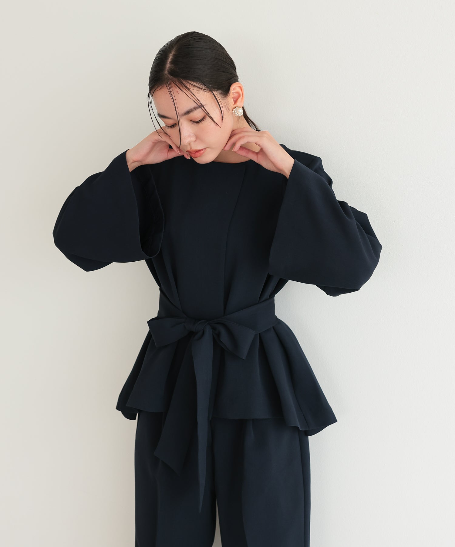 リボンペプラムセットアップスーツ/22125605