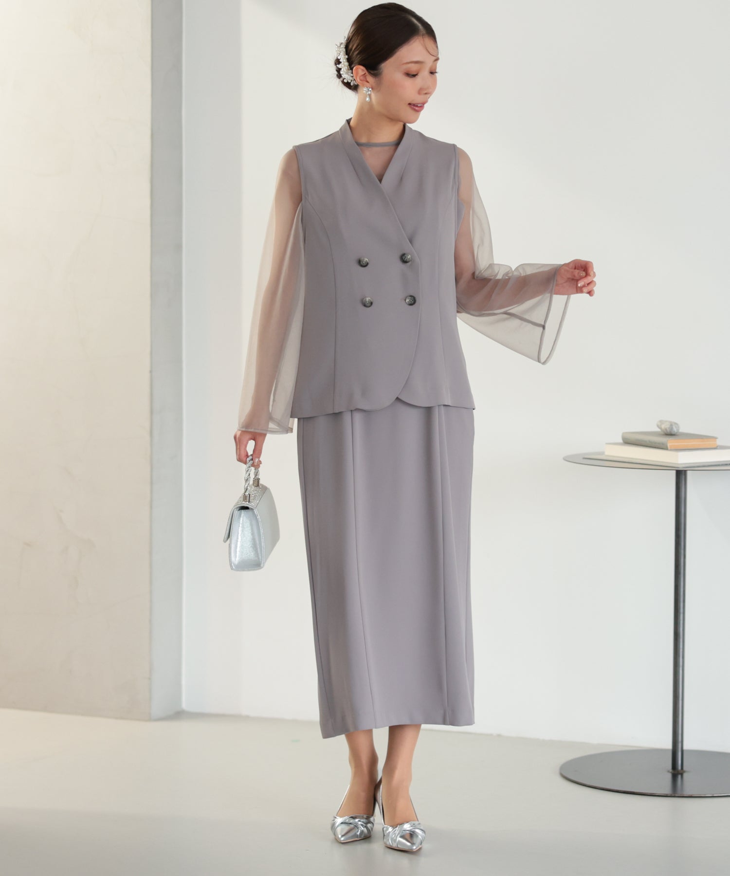 シアーレイヤード2WAYドレスセット/22325283