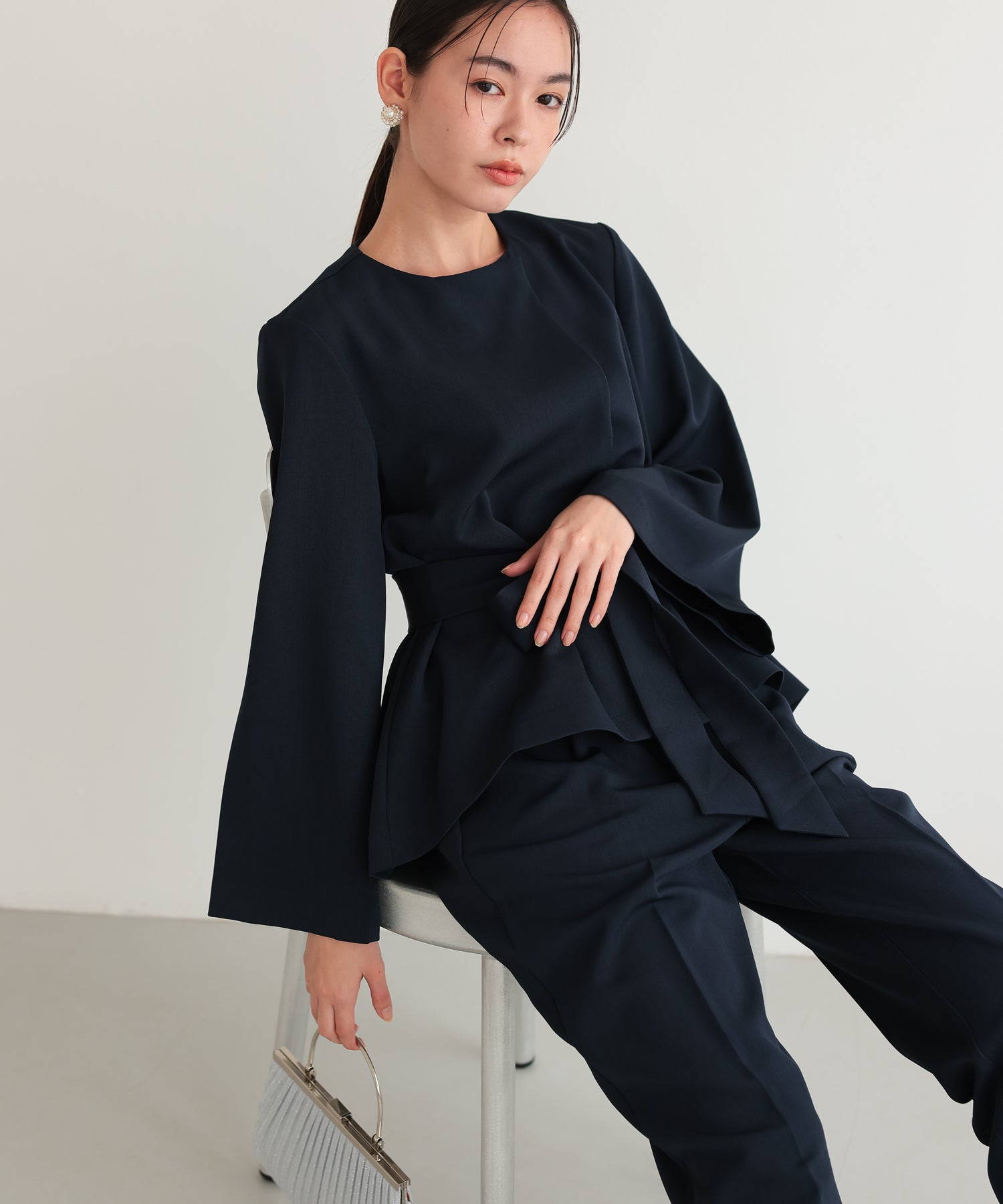 リボンペプラムセットアップスーツ/22125605