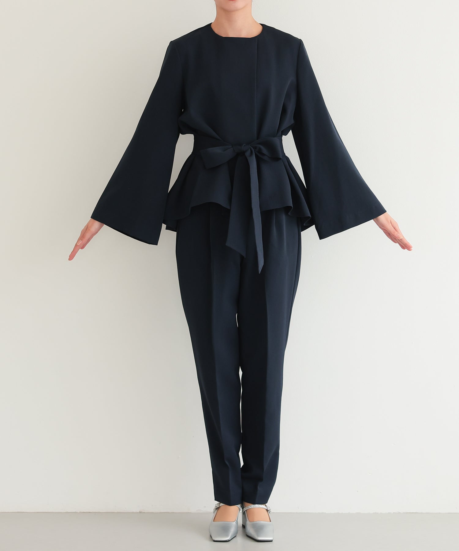 リボンペプラムセットアップスーツ/22125605