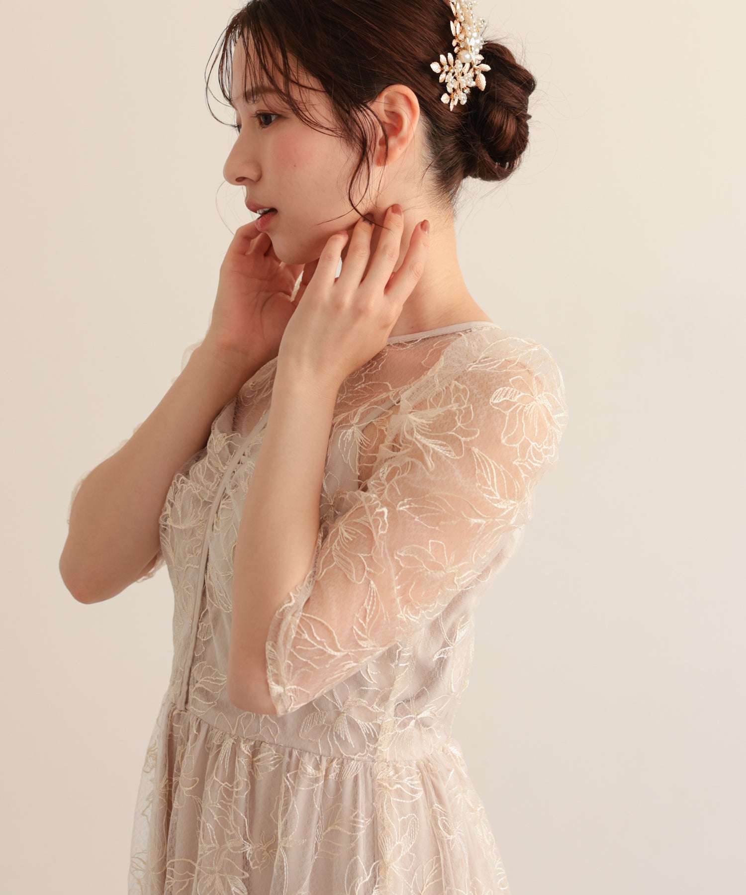 ベージュ/163cm/Mサイズ着用