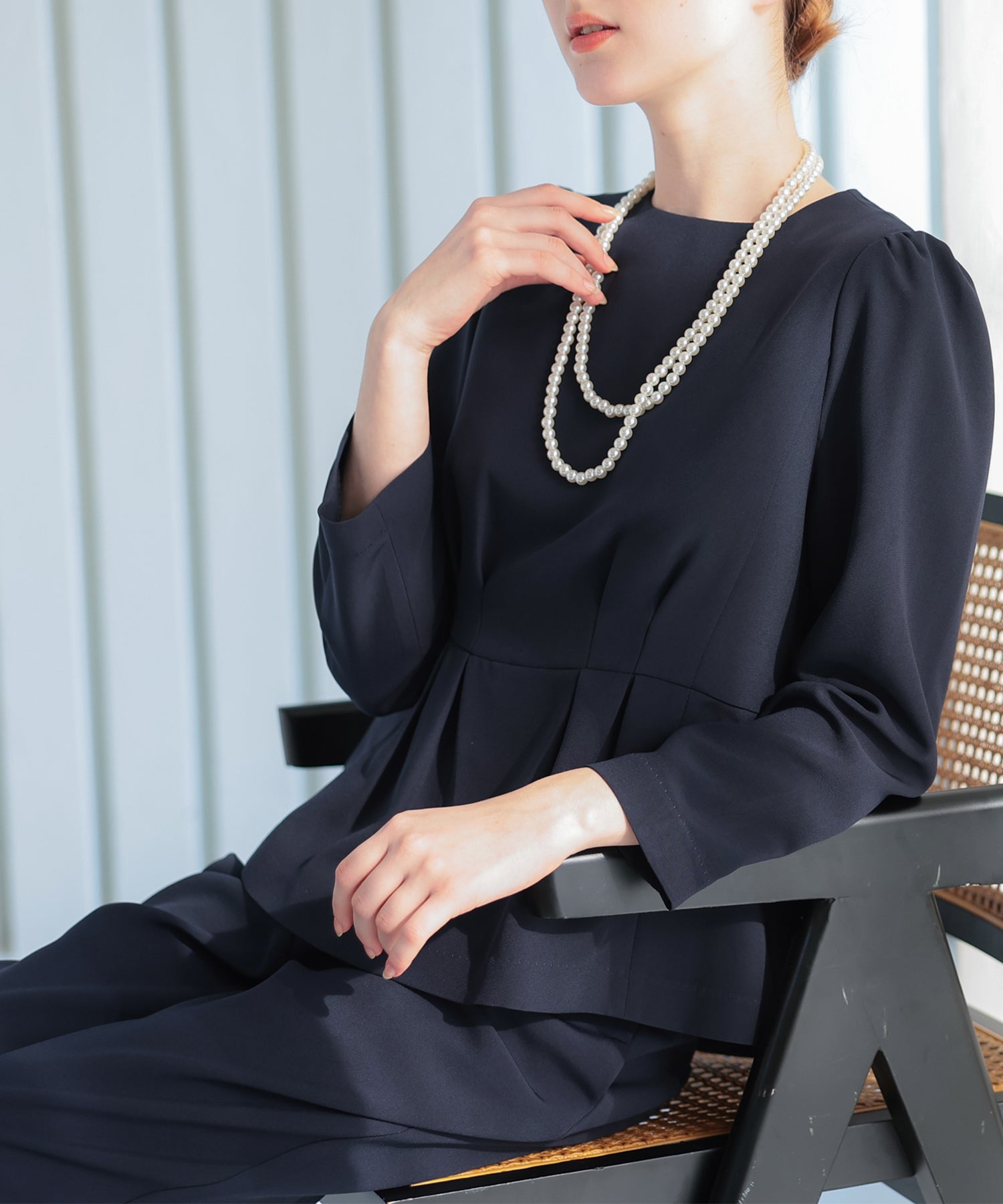 【SALE】ペプラムブラウスパンツスーツ/123529