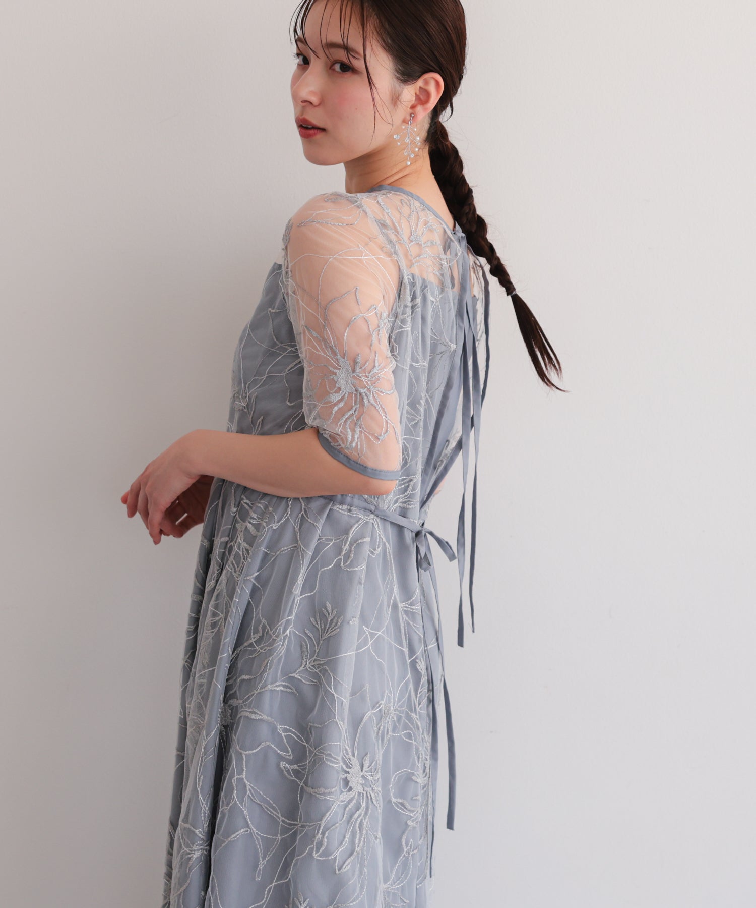 花柄刺繍フレアドレス/22326290