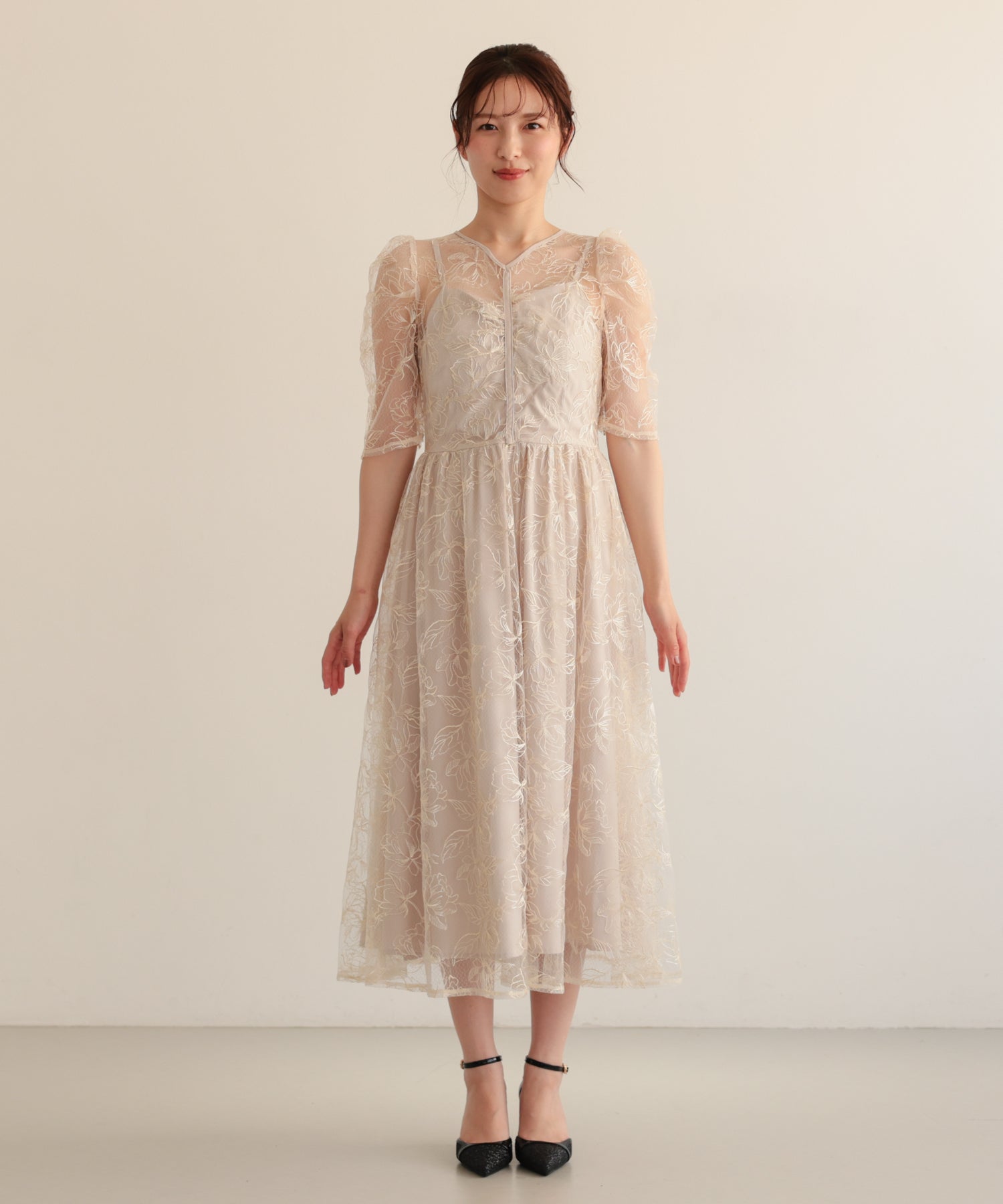 ベージュ/163cm/Mサイズ着用