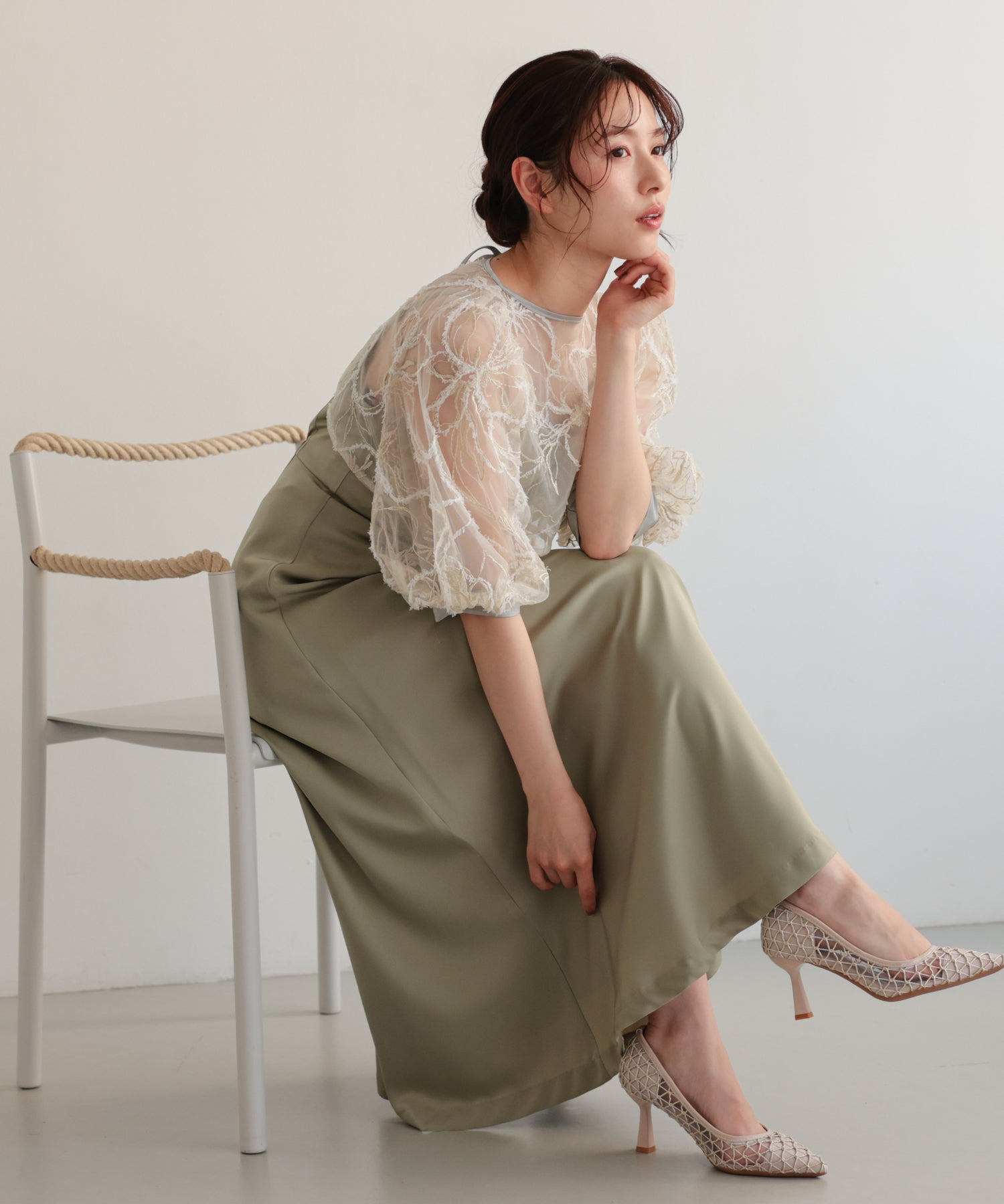 刺繍レースボレロセットドレス/22326294