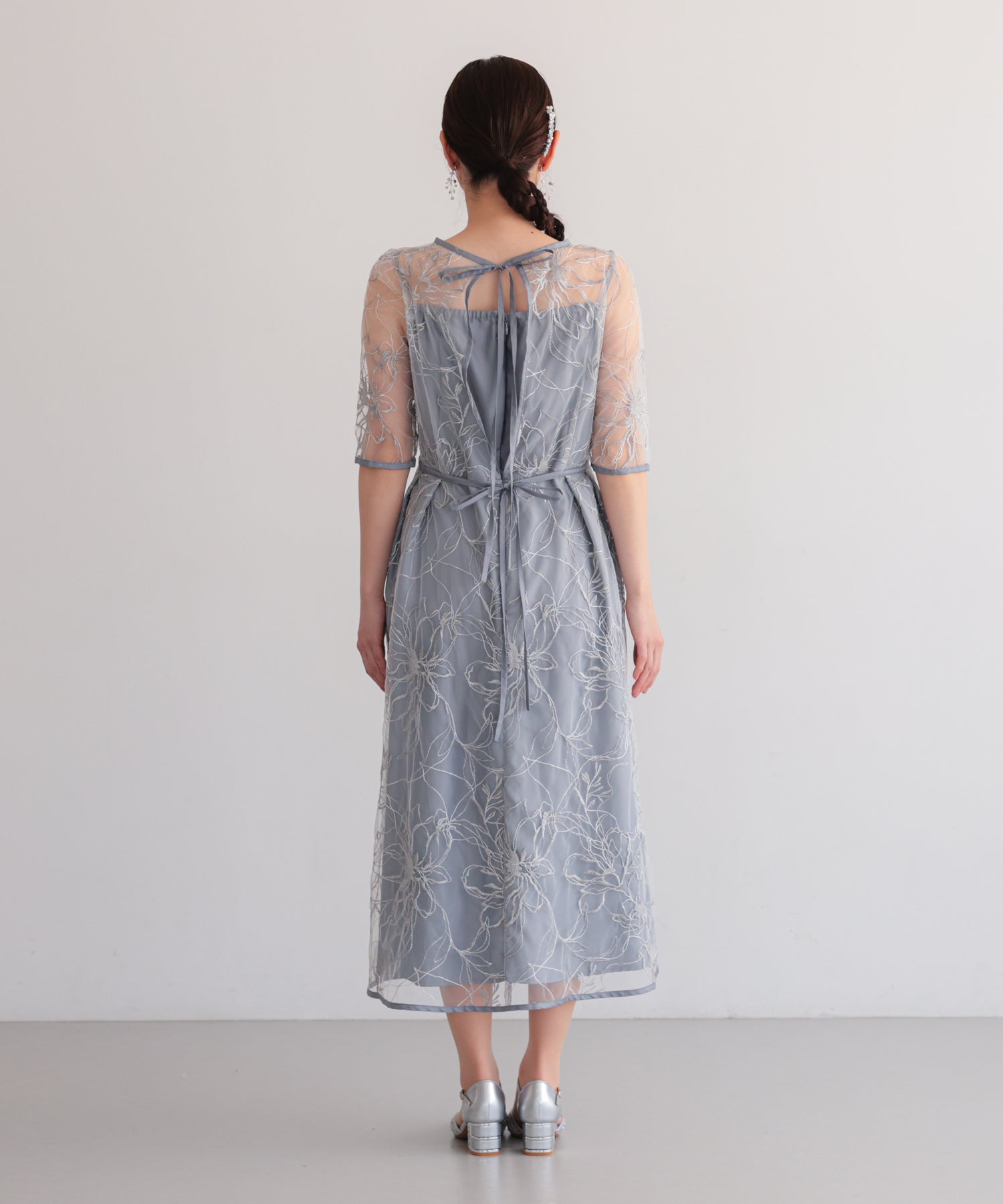 花柄刺繍フレアドレス/22326290