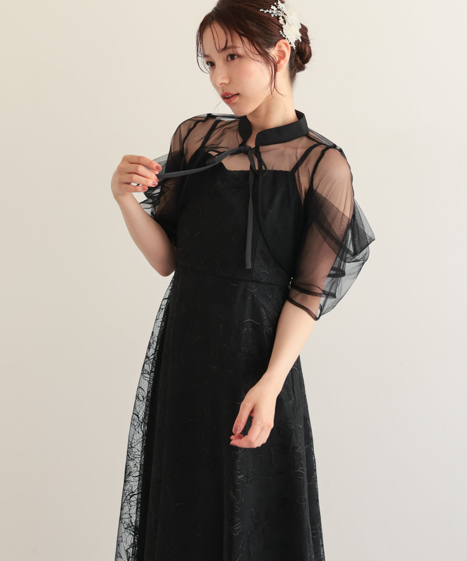 ブラック×チャコール/163cm/Mサイズ着用