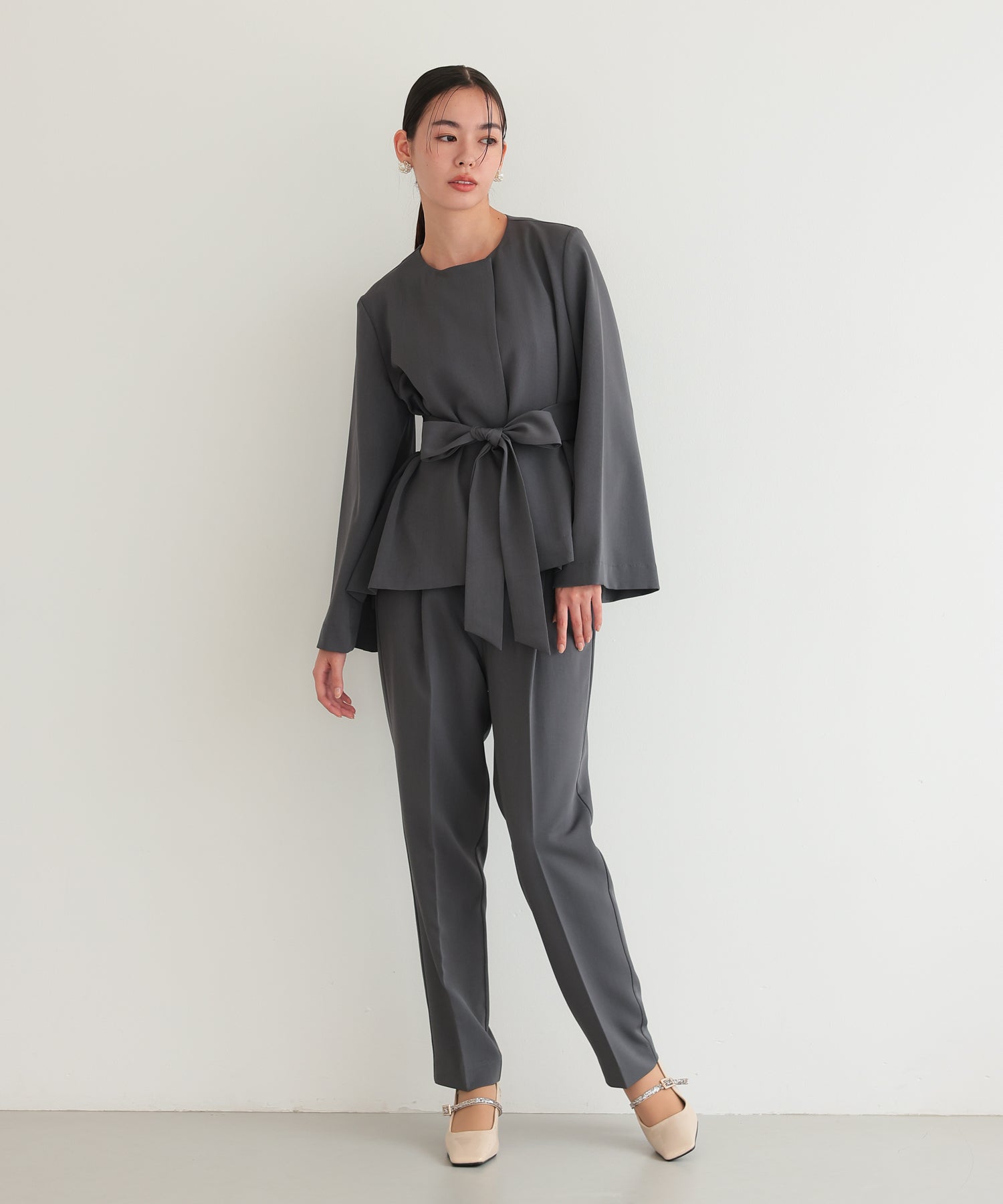 リボンペプラムセットアップスーツ/22125605