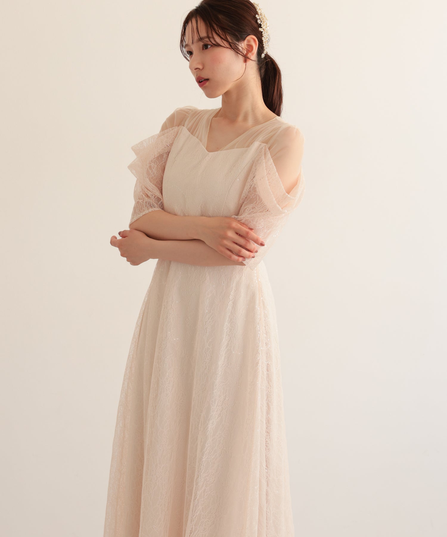 ピンクベージュ/163cm/Mサイズ着用