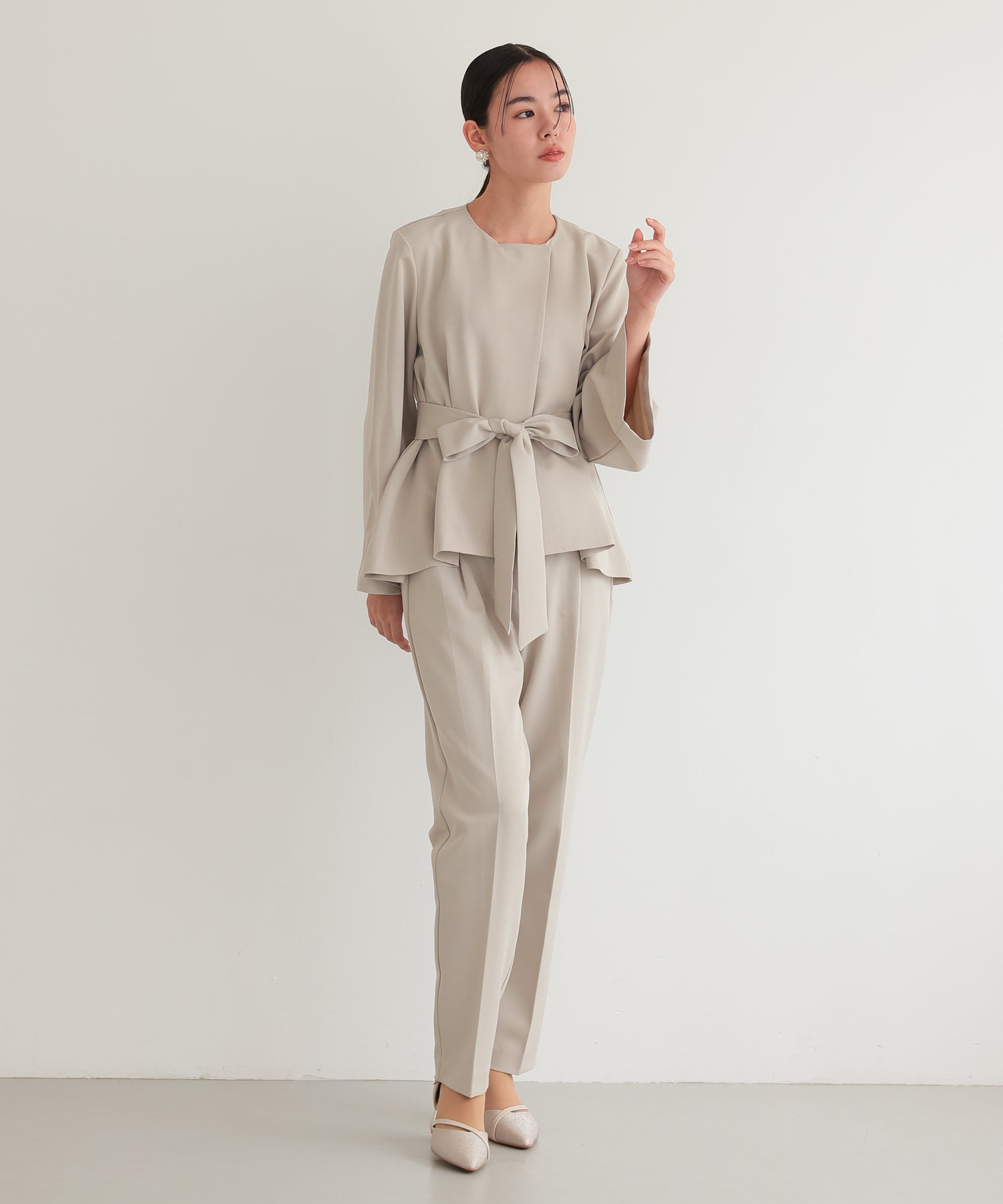 リボンペプラムセットアップスーツ/22125605