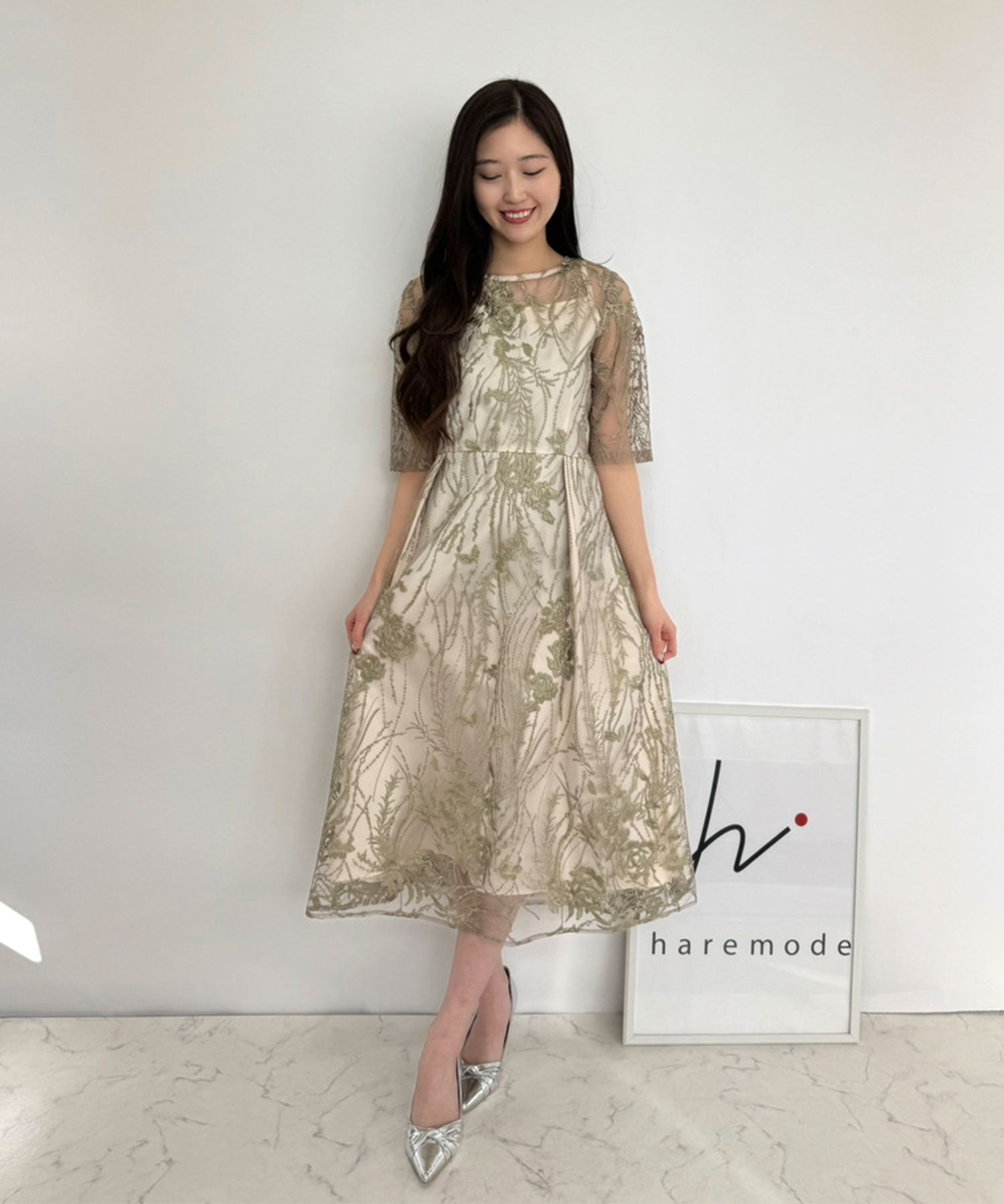 163cm/グリーン/Mサイズ着用/骨格ストレート