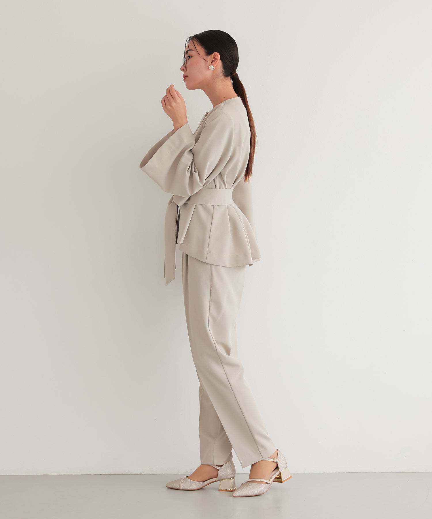 リボンペプラムセットアップスーツ/22125605