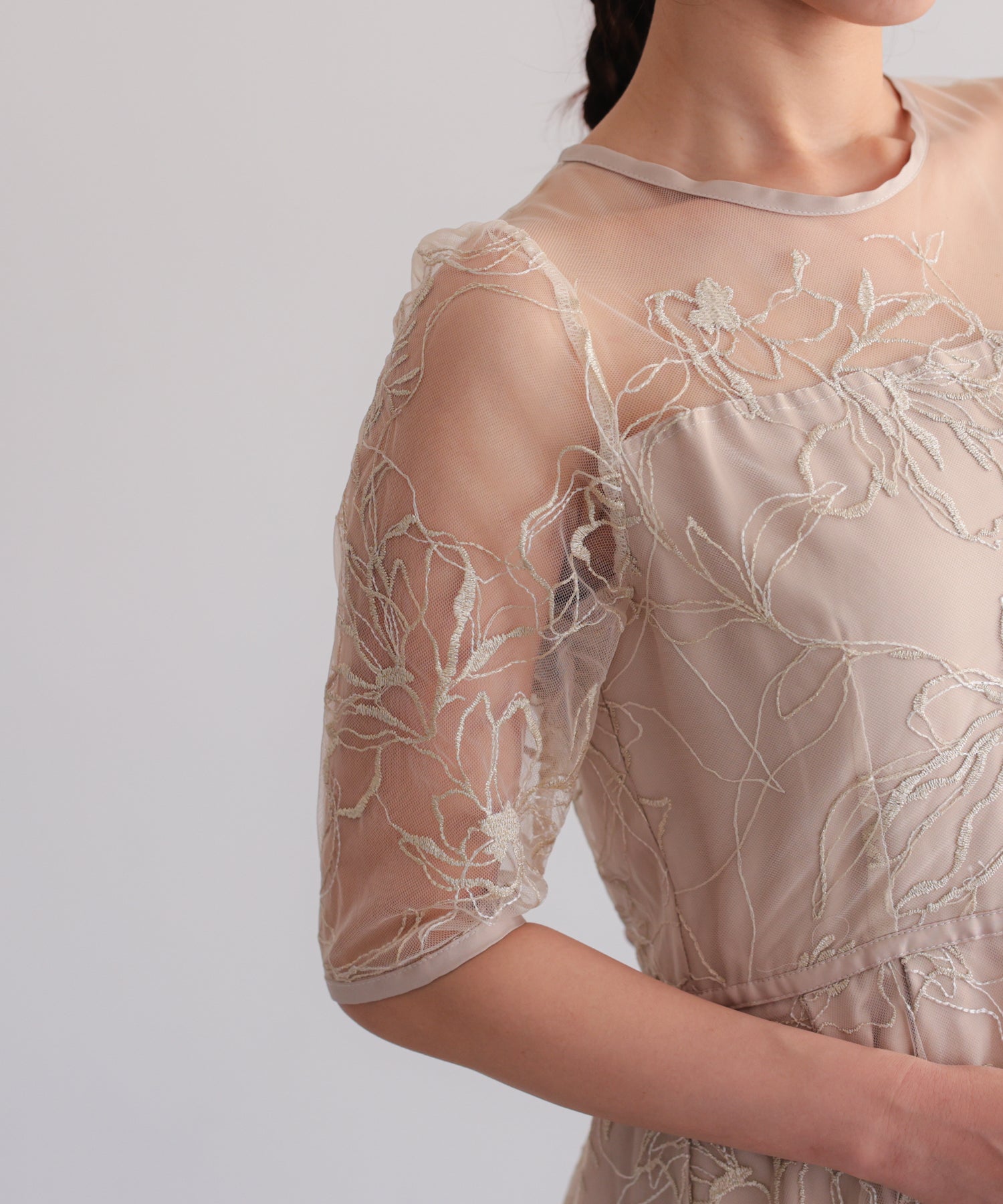 花柄刺繍フレアドレス/22326290