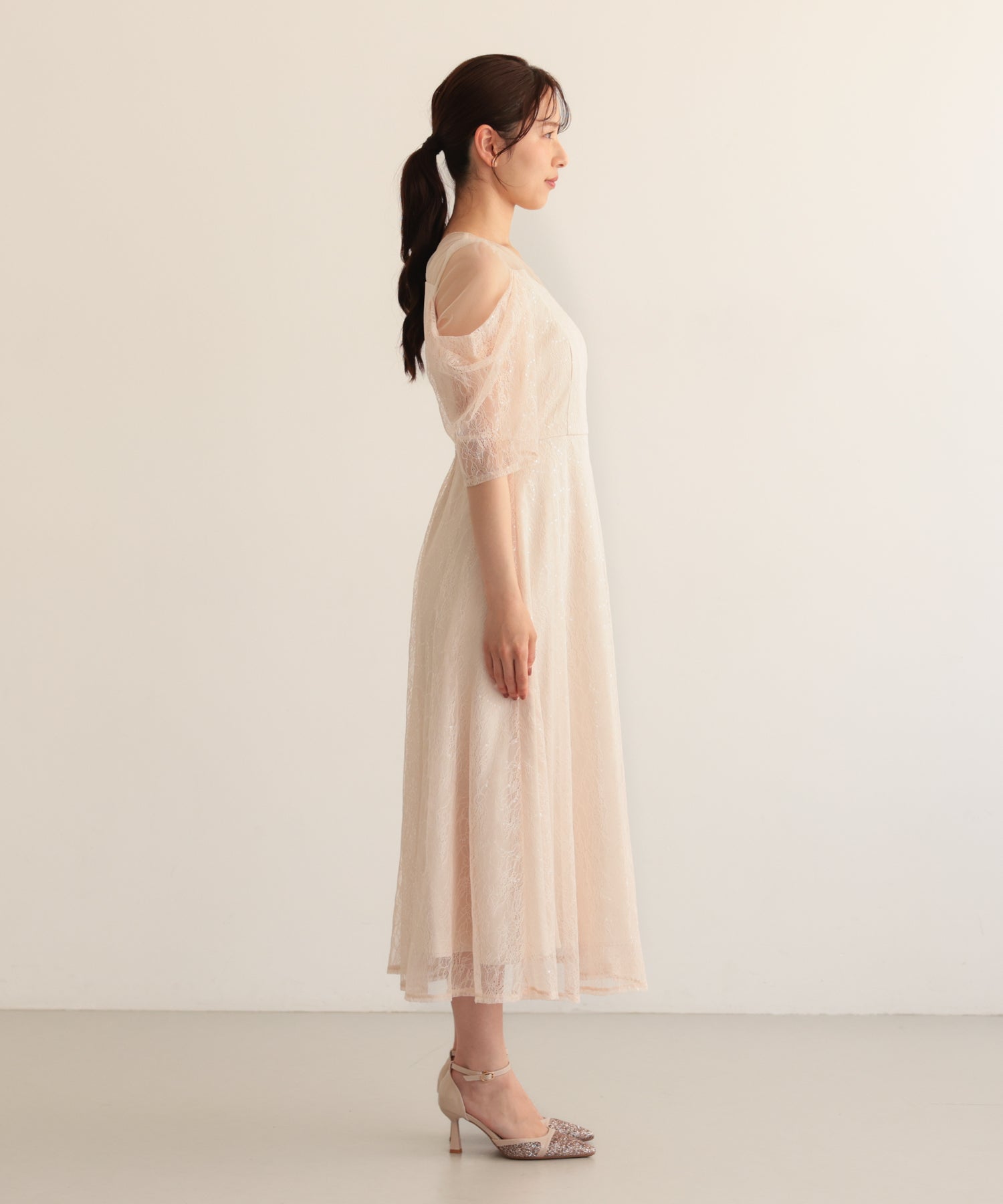 ピンクベージュ/163cm/Mサイズ着用