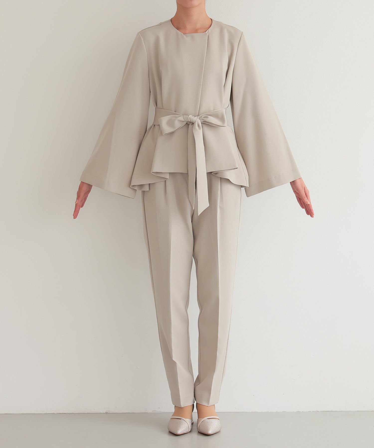 リボンペプラムセットアップスーツ/22125605