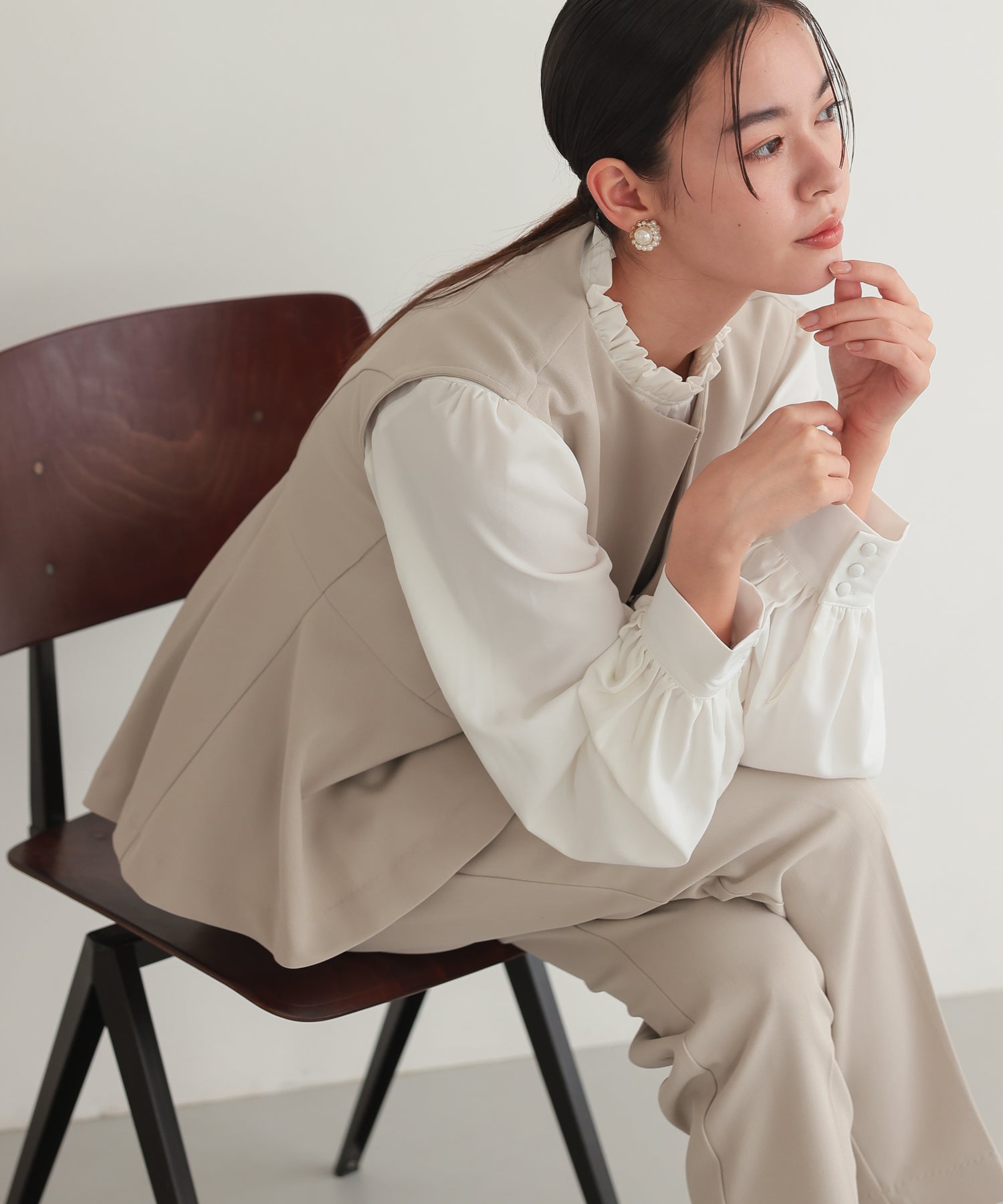 ベージュ/164cm/Mサイズ