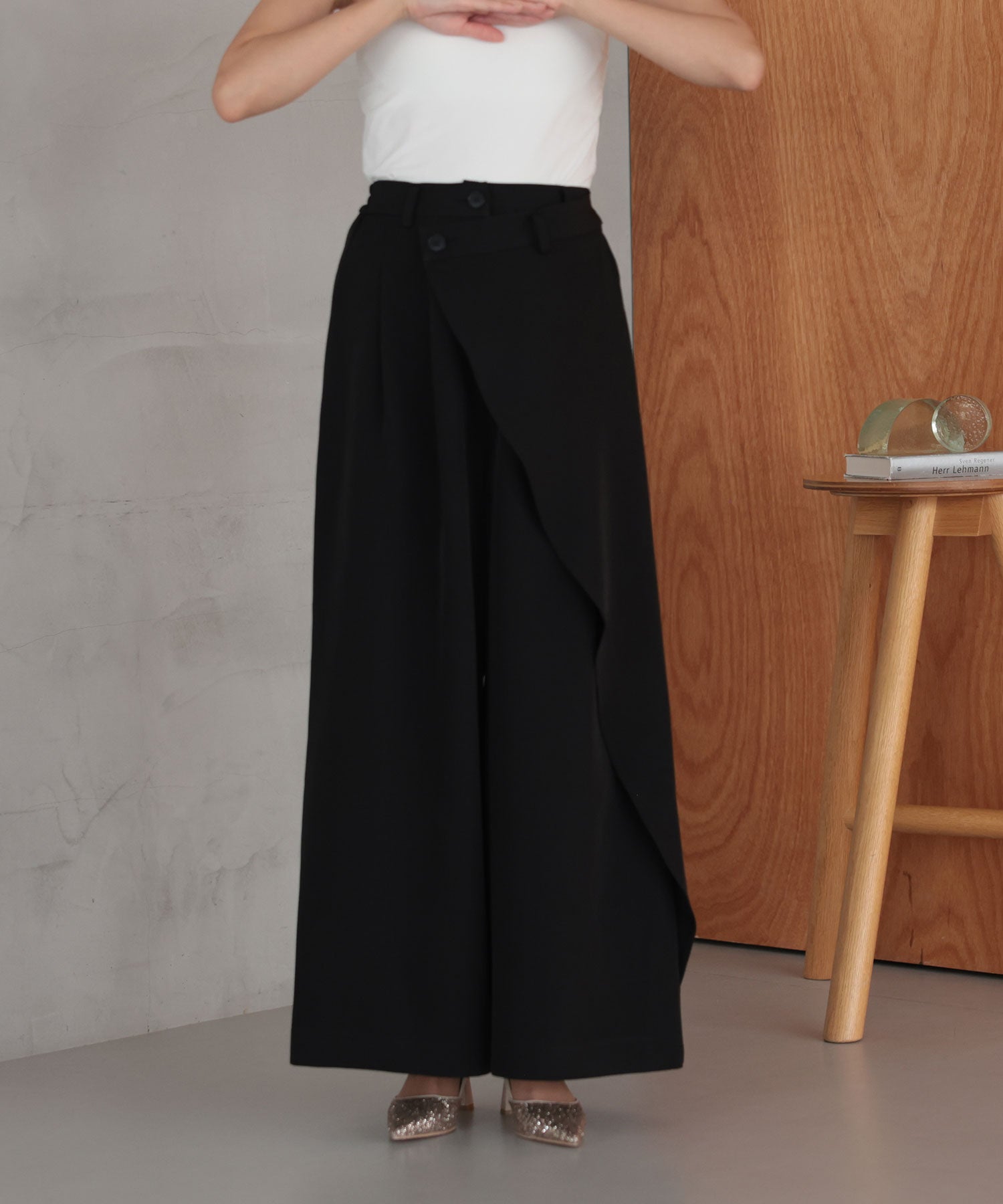 アシンメトリータックテーラードセットアップスーツ/22125611