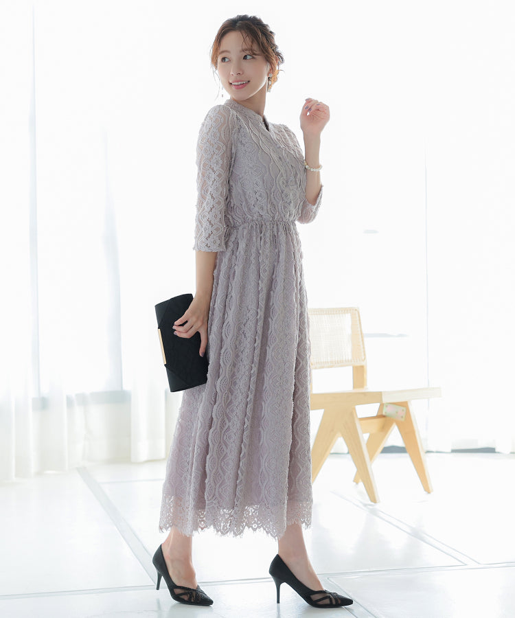 【SALE】スキッパーカラーワンピース /22320108