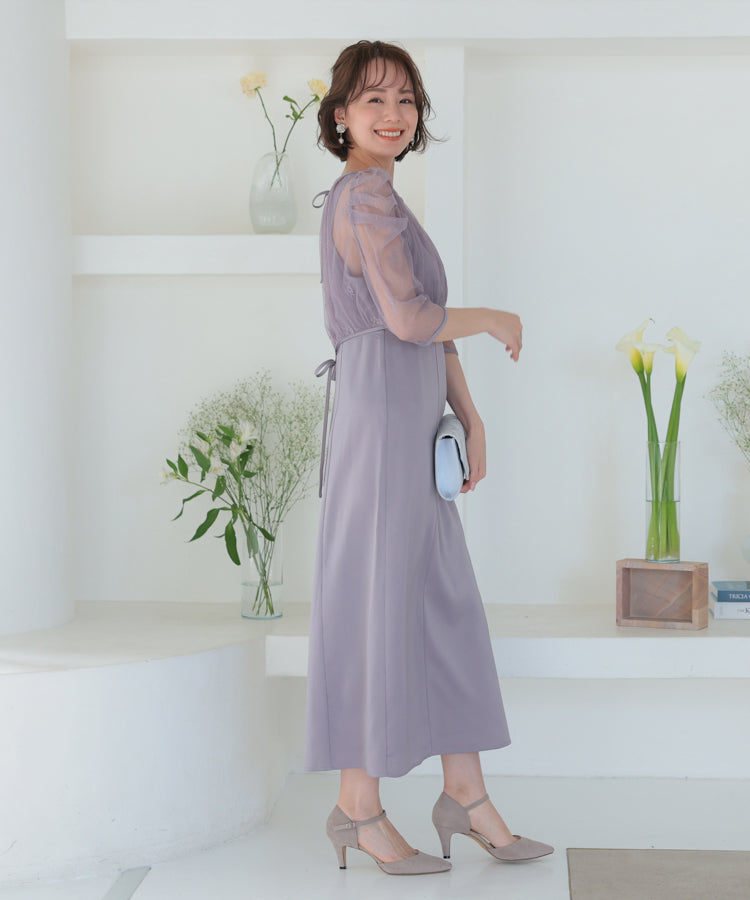 【SALE】総レースボレロ付き後ろデサインセットドレス/22322200