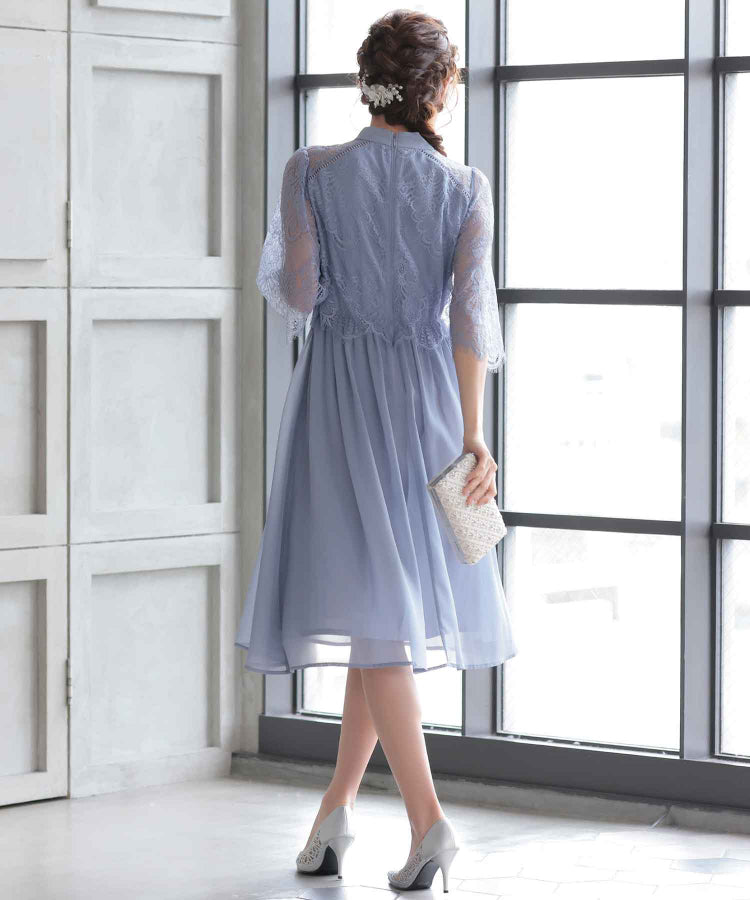 【SALE】ボトルネックフレアドレス /22320140