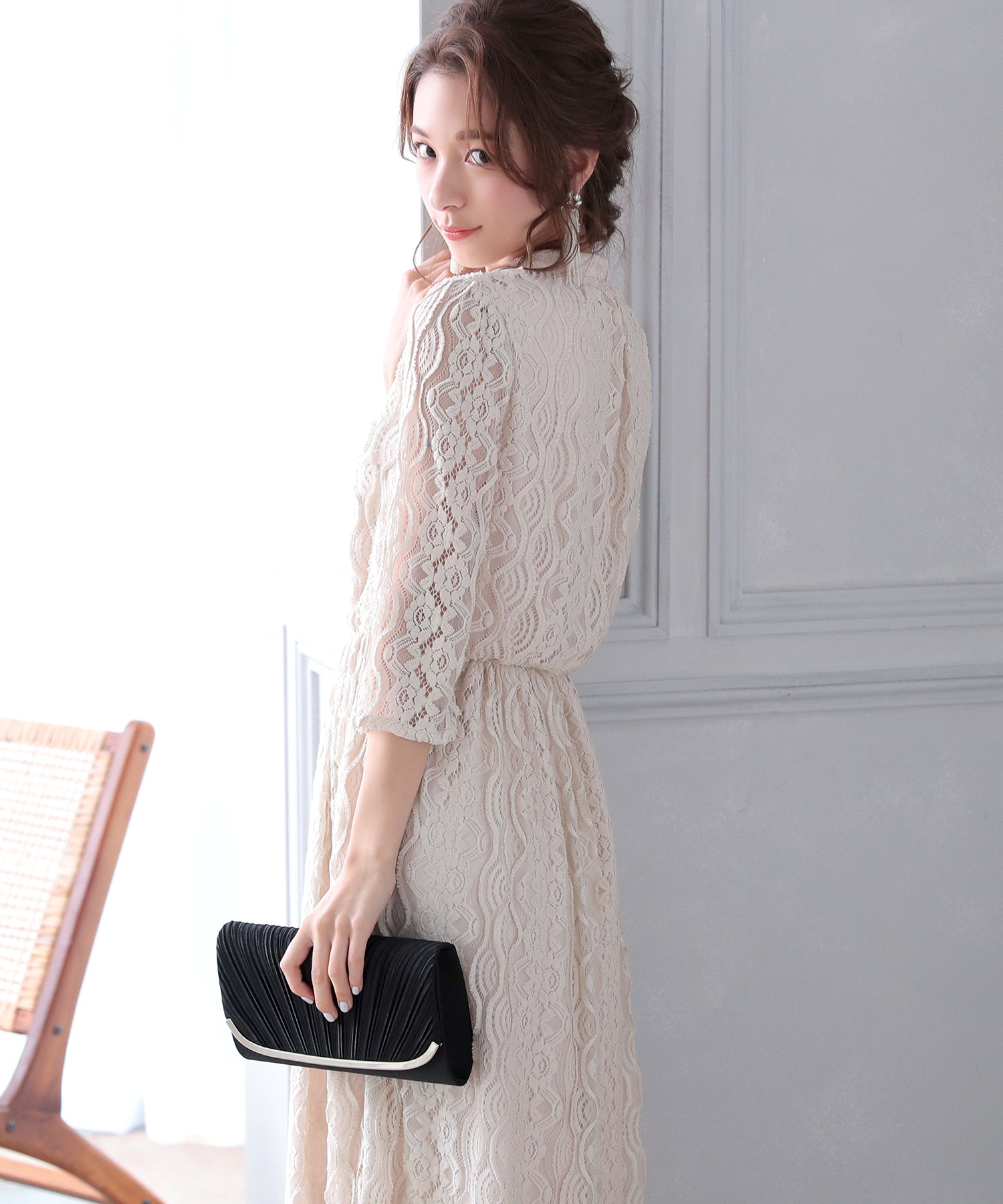【SALE】スキッパーカラーワンピース /22320108