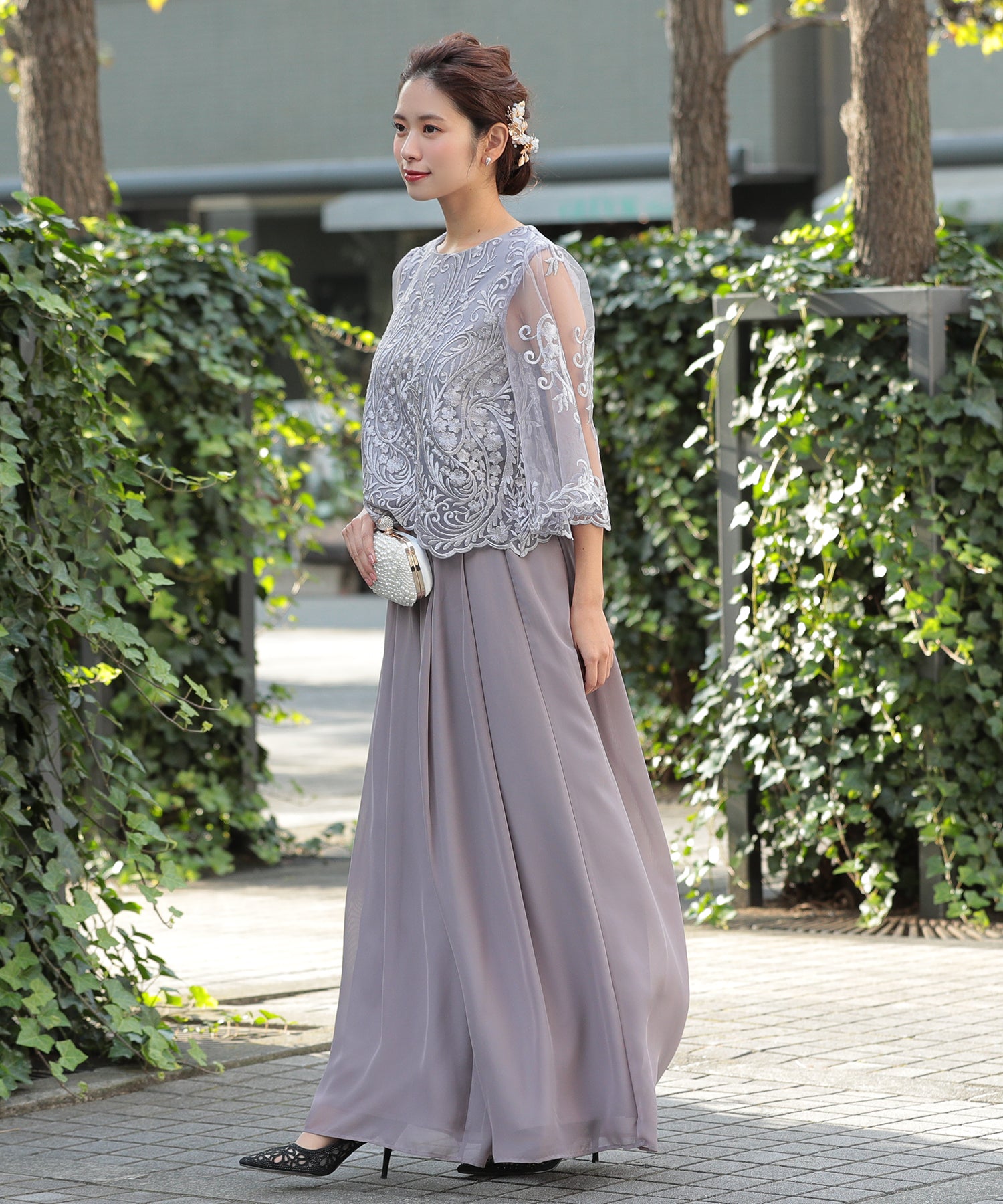 ラウンドネックワイドパンツセットアップ/319096