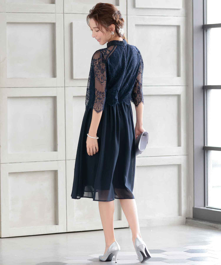 【SALE】ボトルネックフレアドレス /22320140
