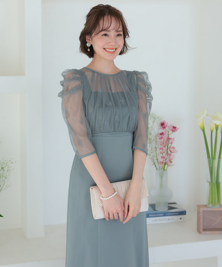 【SALE】総レースボレロ付き後ろデサインセットドレス/22322200
