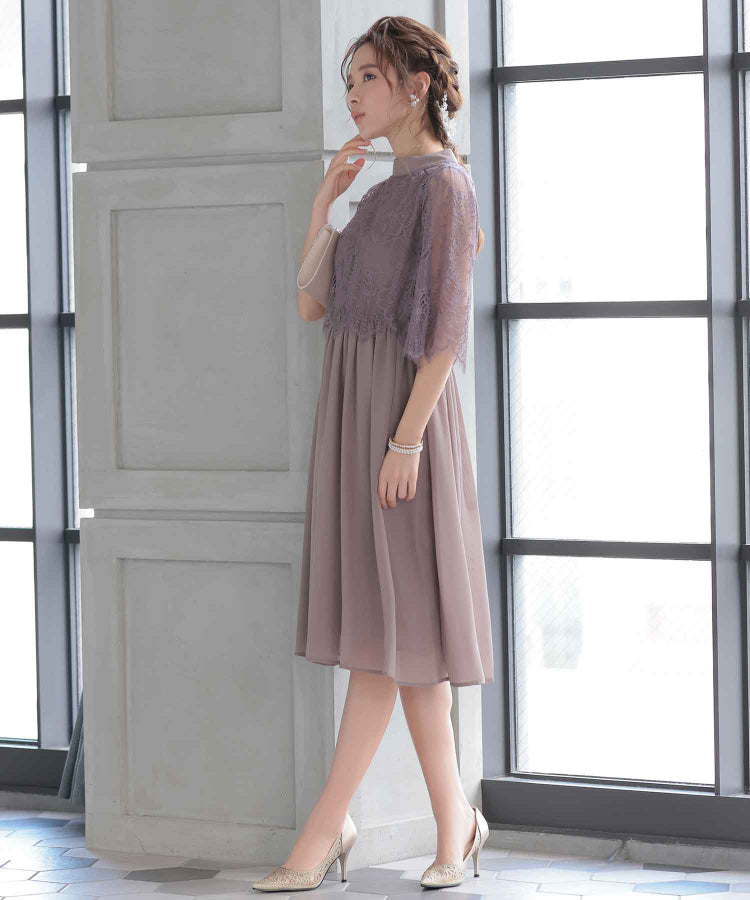 【SALE】ボトルネックフレアドレス /22320140