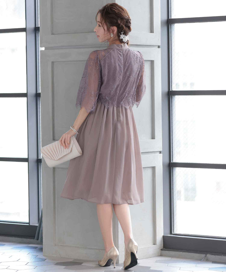 【SALE】ボトルネックフレアドレス /22320140