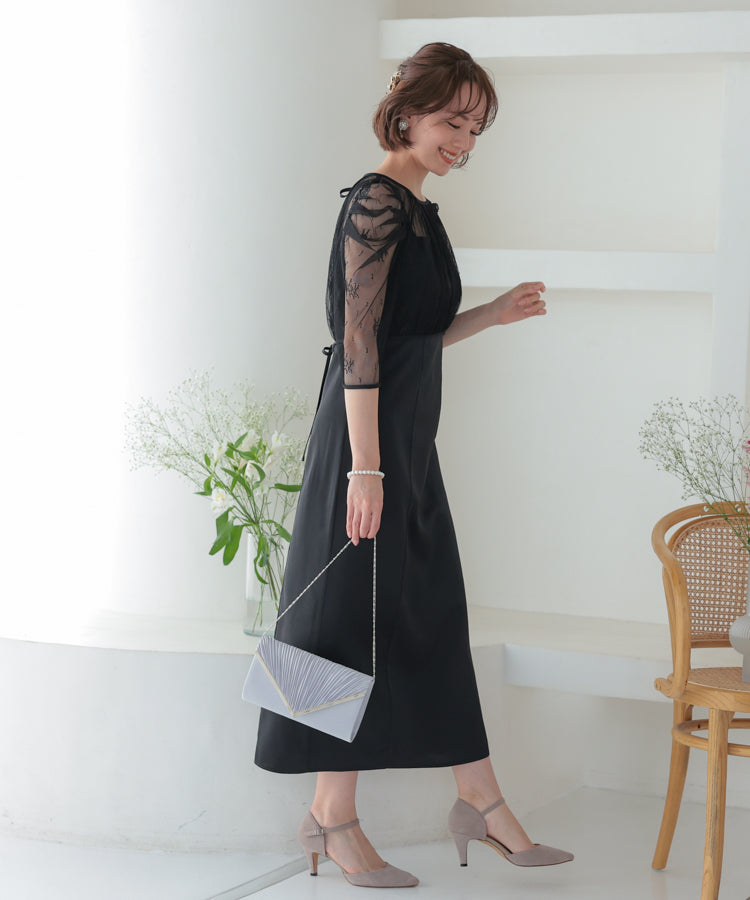 【SALE】総レースボレロ付き後ろデサインセットドレス/22322200