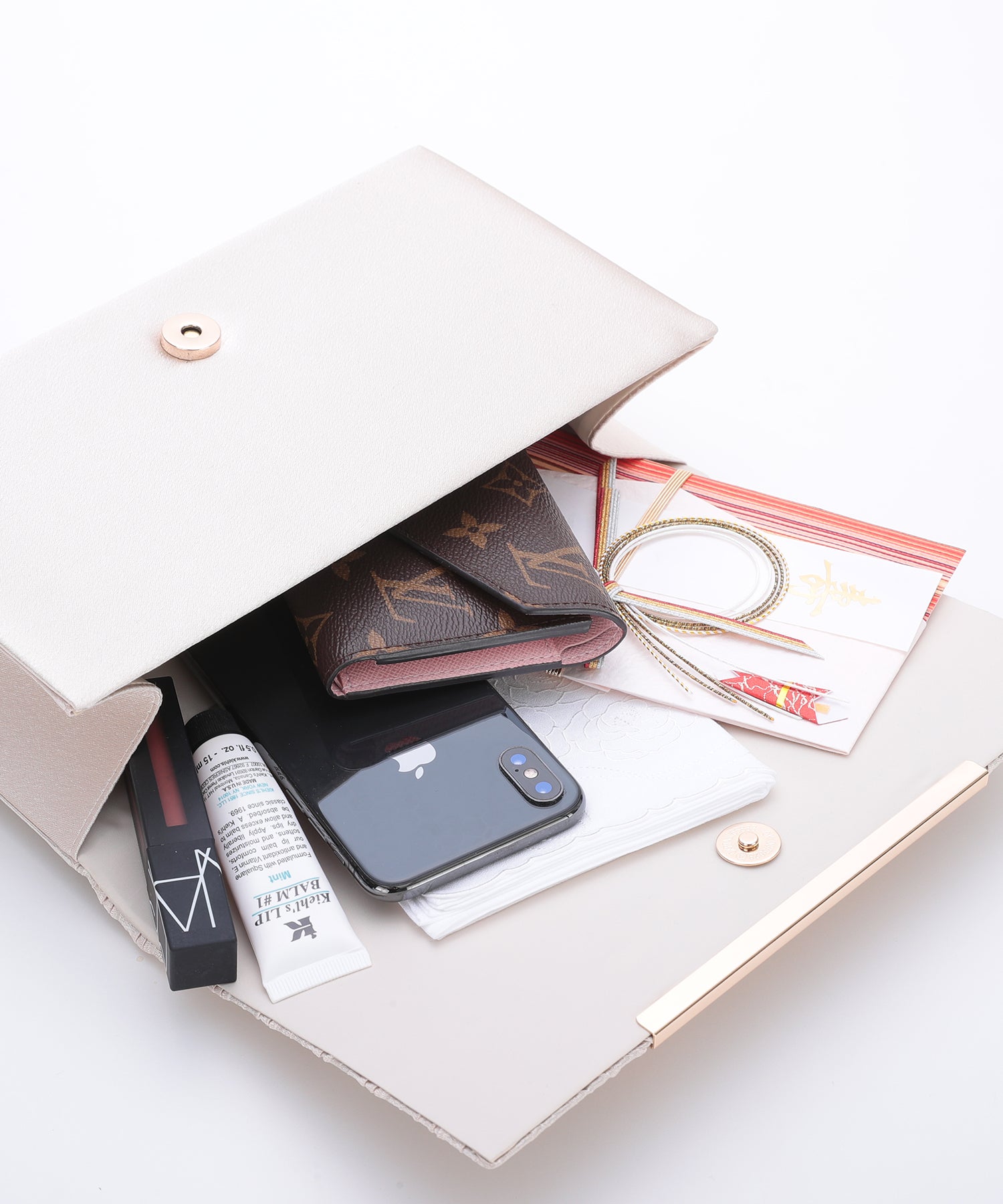 サテンプリーツパーティーバッグ/5041