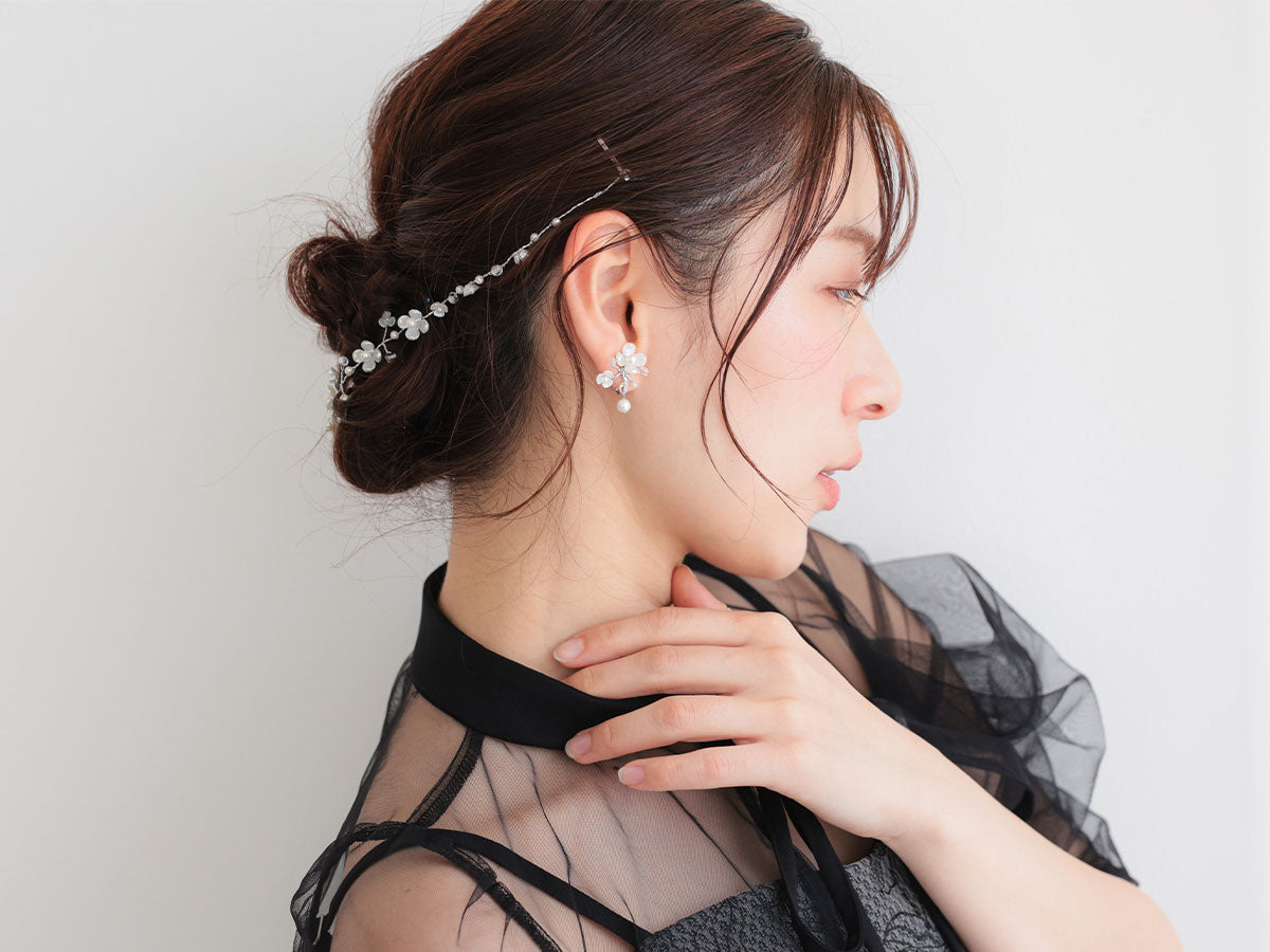 結婚式・お呼ばれにおすすめのヘアアクセ＆イヤリングの組み合わせ