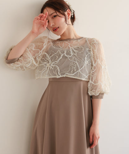 刺繍レースボレロセットドレス/22326294